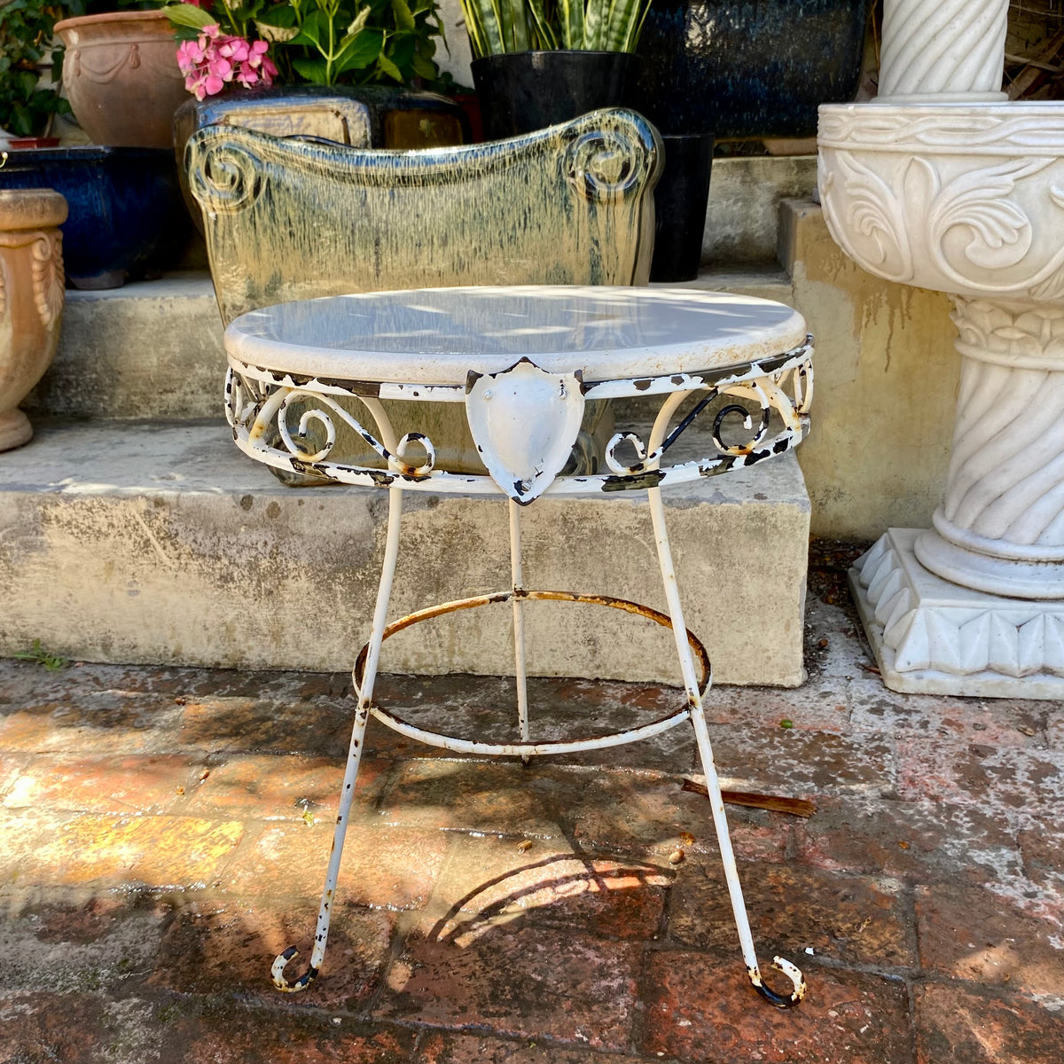 Small Wrought Iron Table Delos Antiques