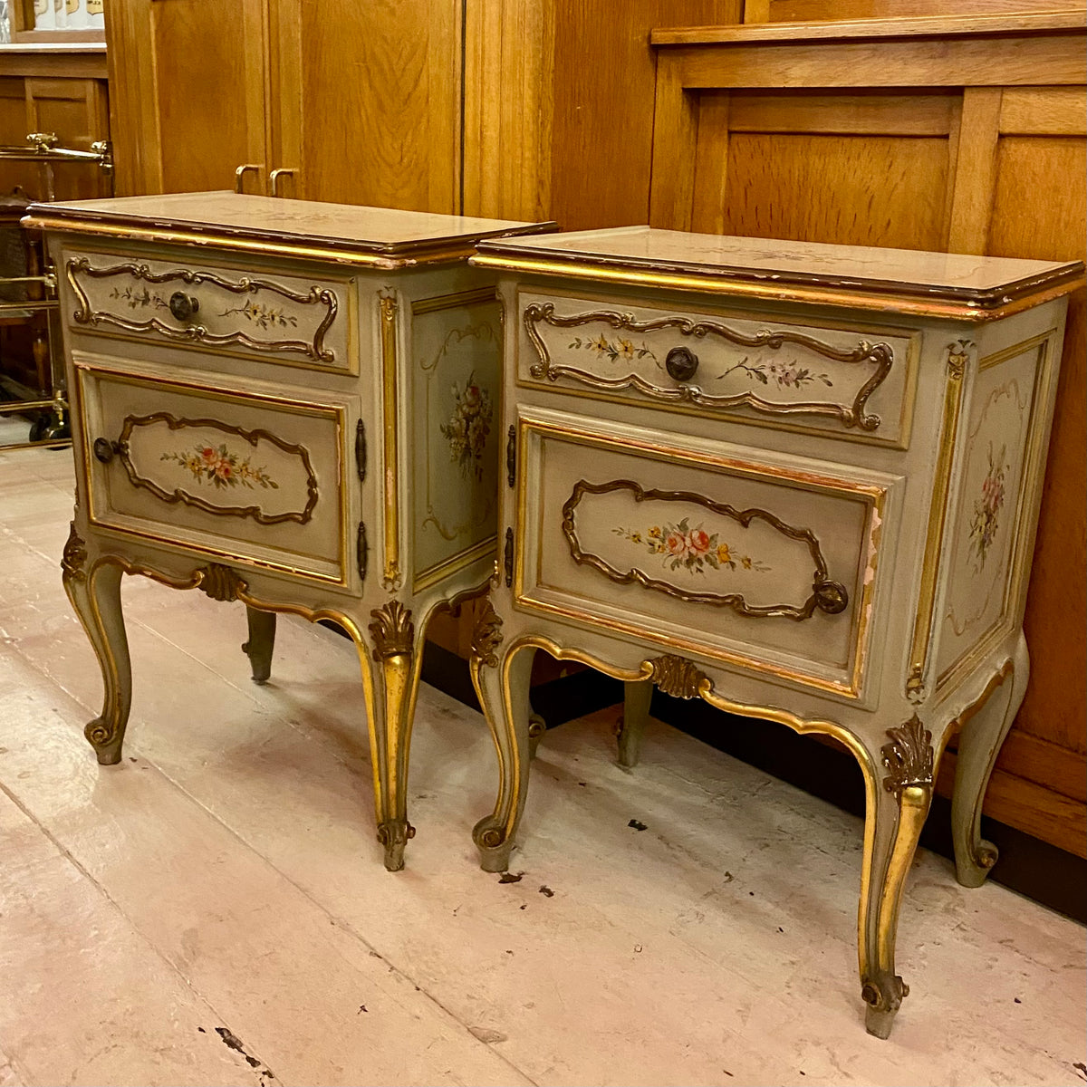 Antique Hand Painted & Gilt Italian Bedroom Set Delos Antiques