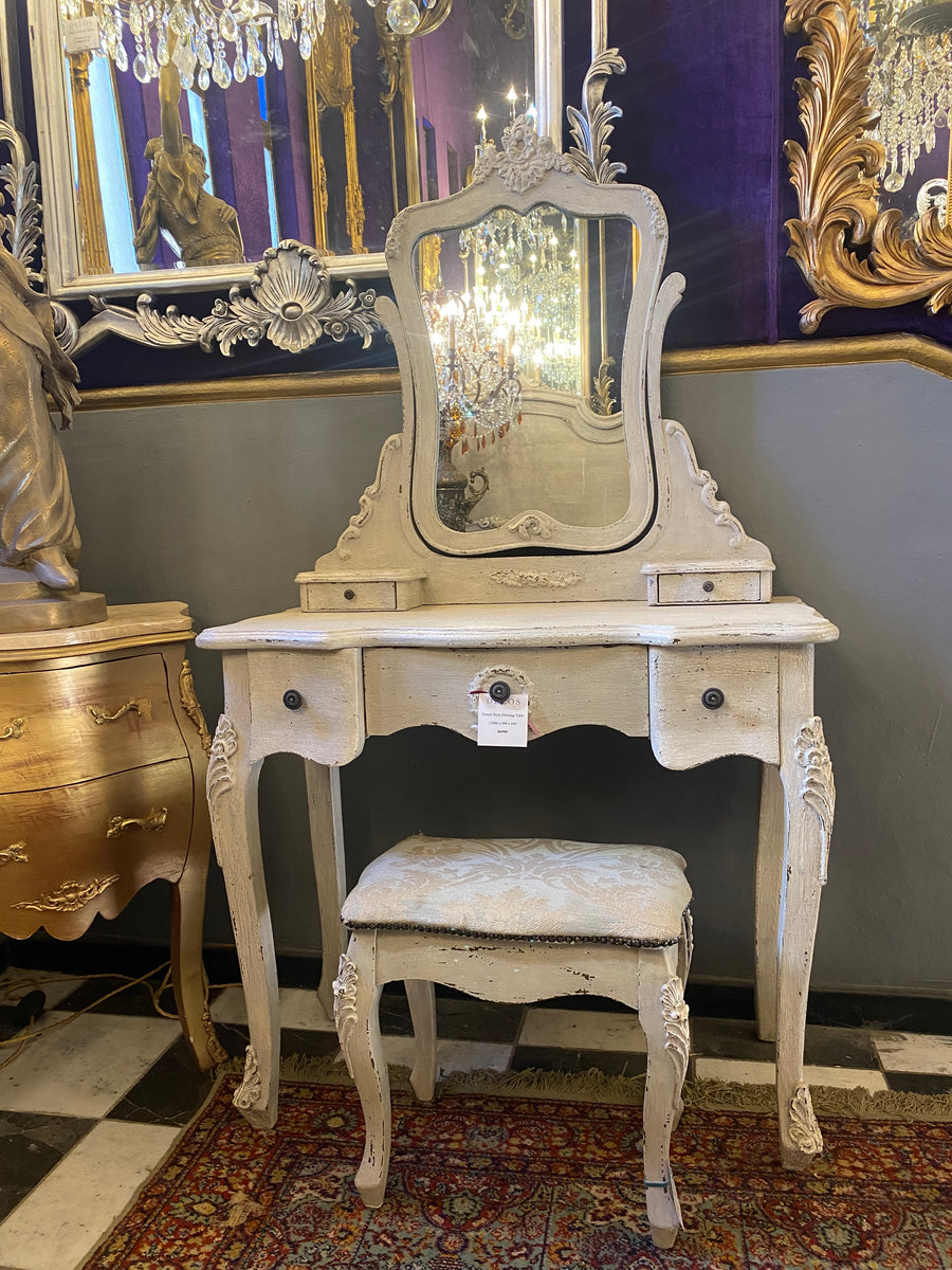 French Style Distressed Dressing Table Delos Antiques