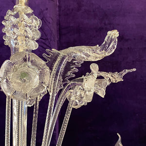 Large and Clear Murano Chandelier