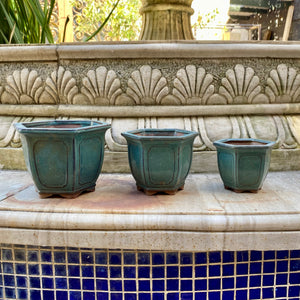 Turquoise Glazed Terracotta Planters