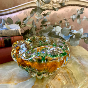 Gorgeous Green and Gold Murano Bowl