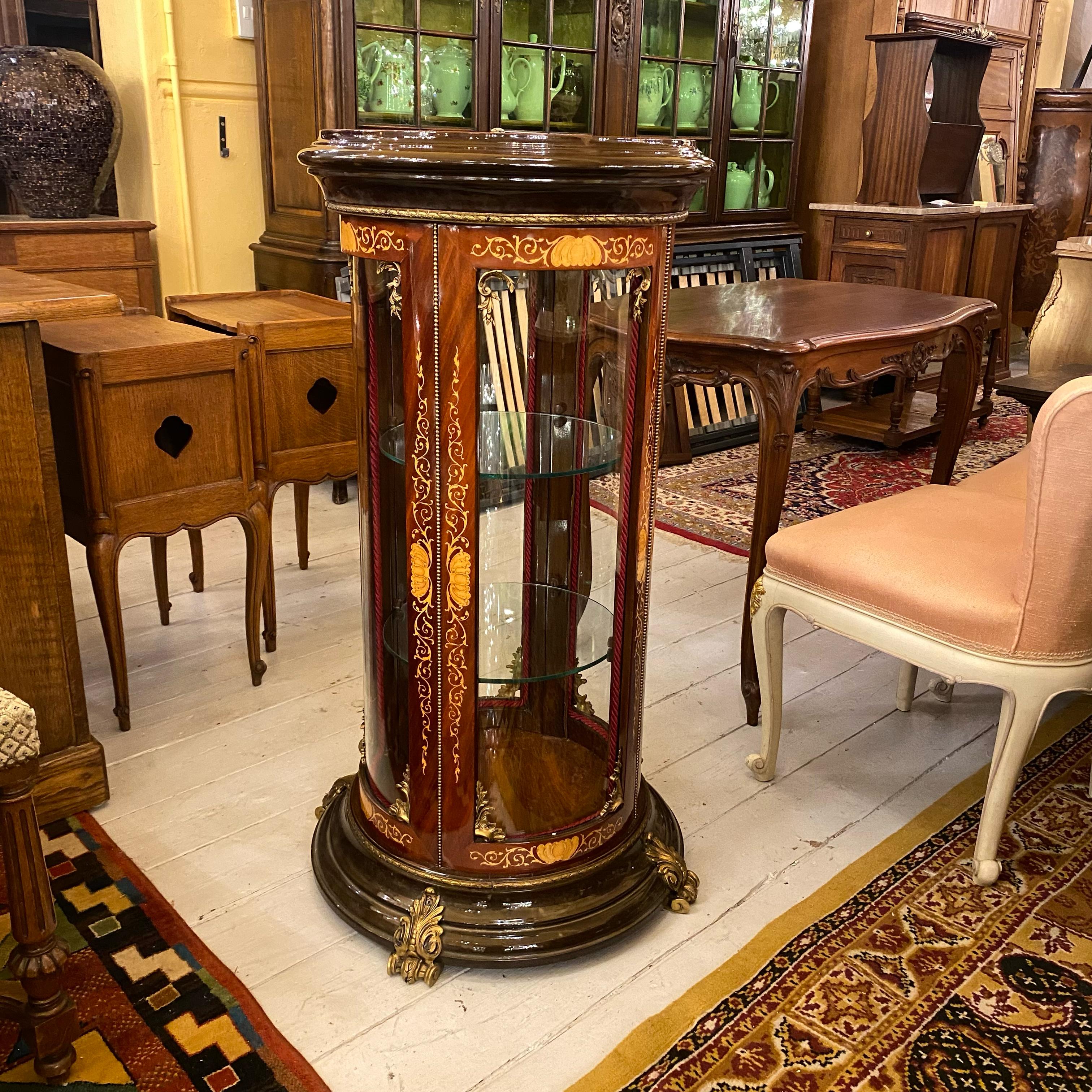 Antique and Unique Round Glass Display Cabinet - SOLD