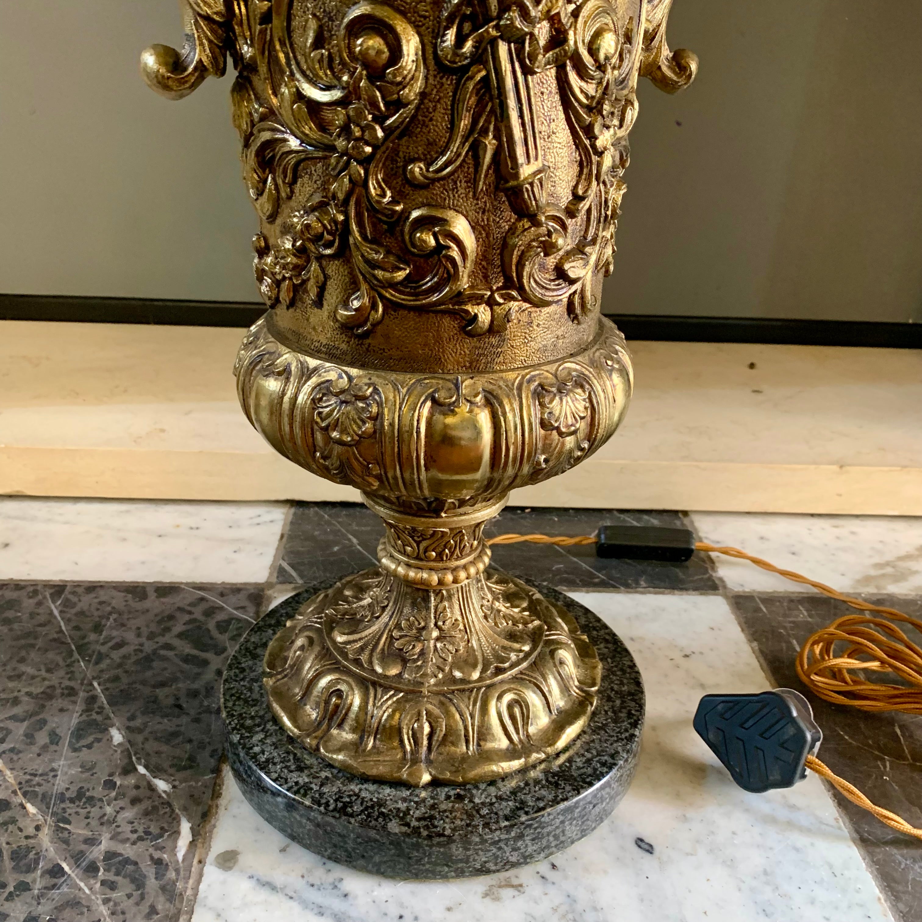 Large and Heavy Decorative Brass Table Lamp