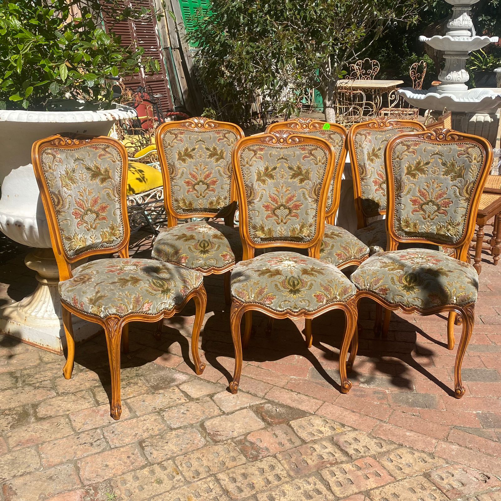 Beautiful Antique Walnut Set of Six Dining Chairs