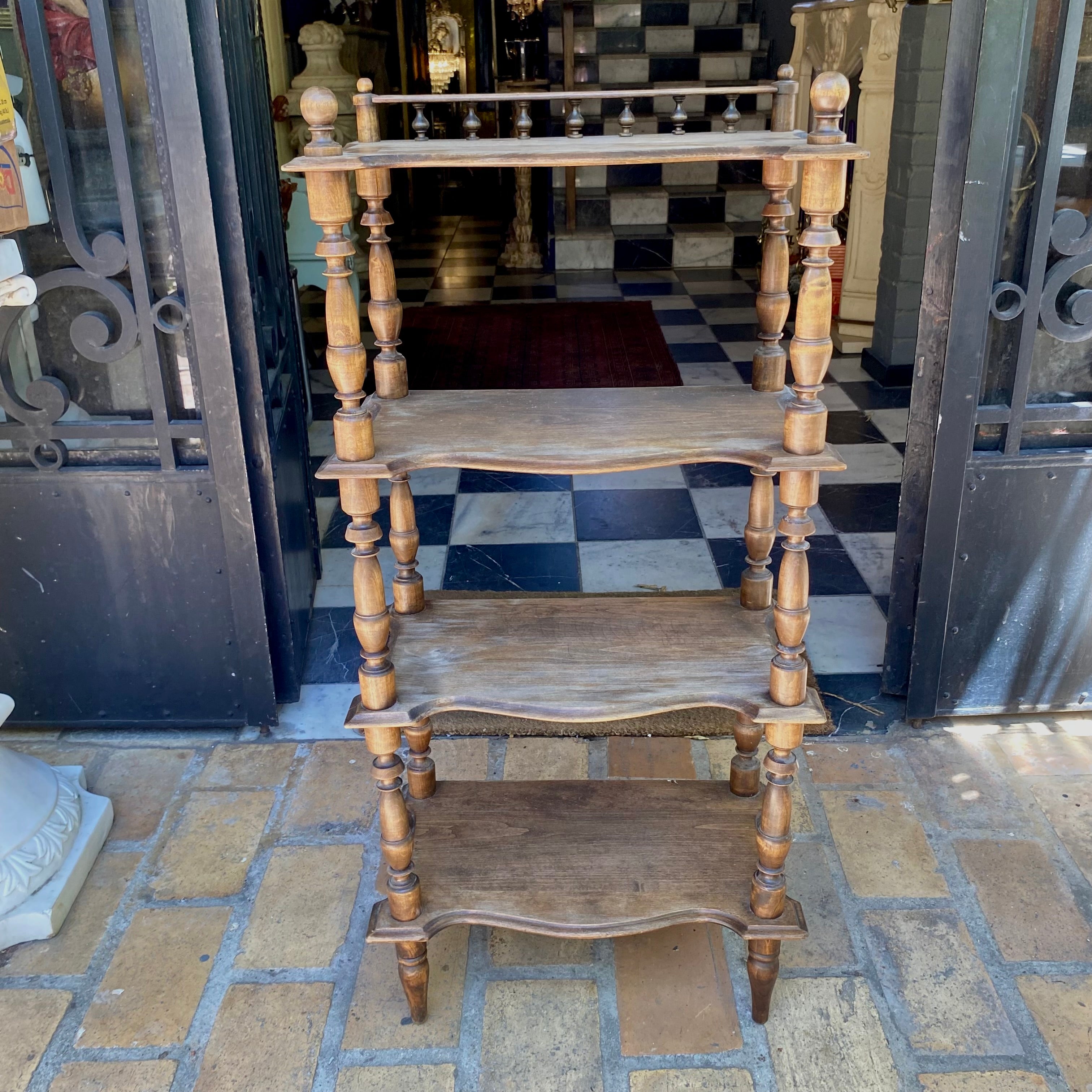 Antique Carved Oak Display Shelf - SOLD