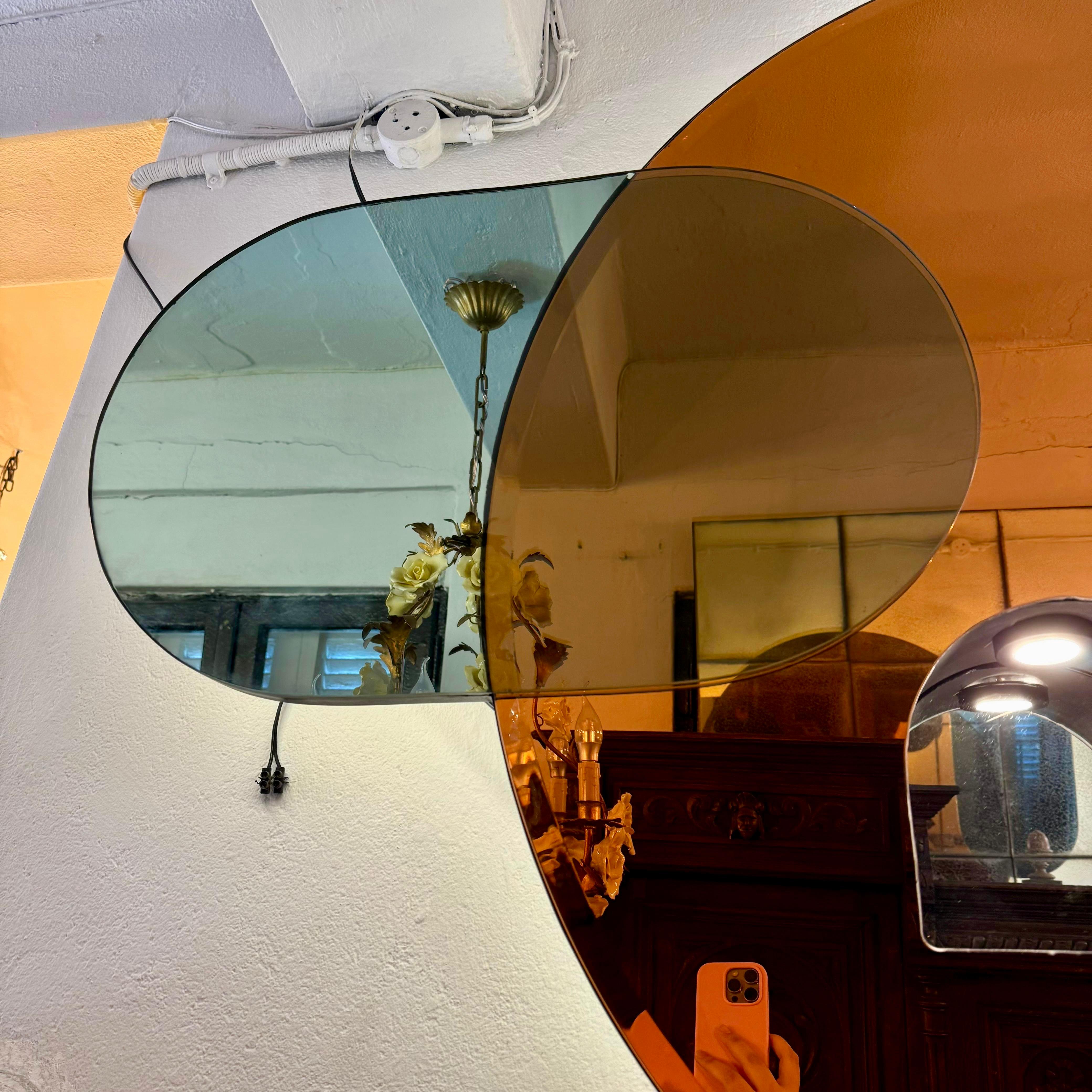 Colorful Mid-Century Modern Style Light-up Mirror