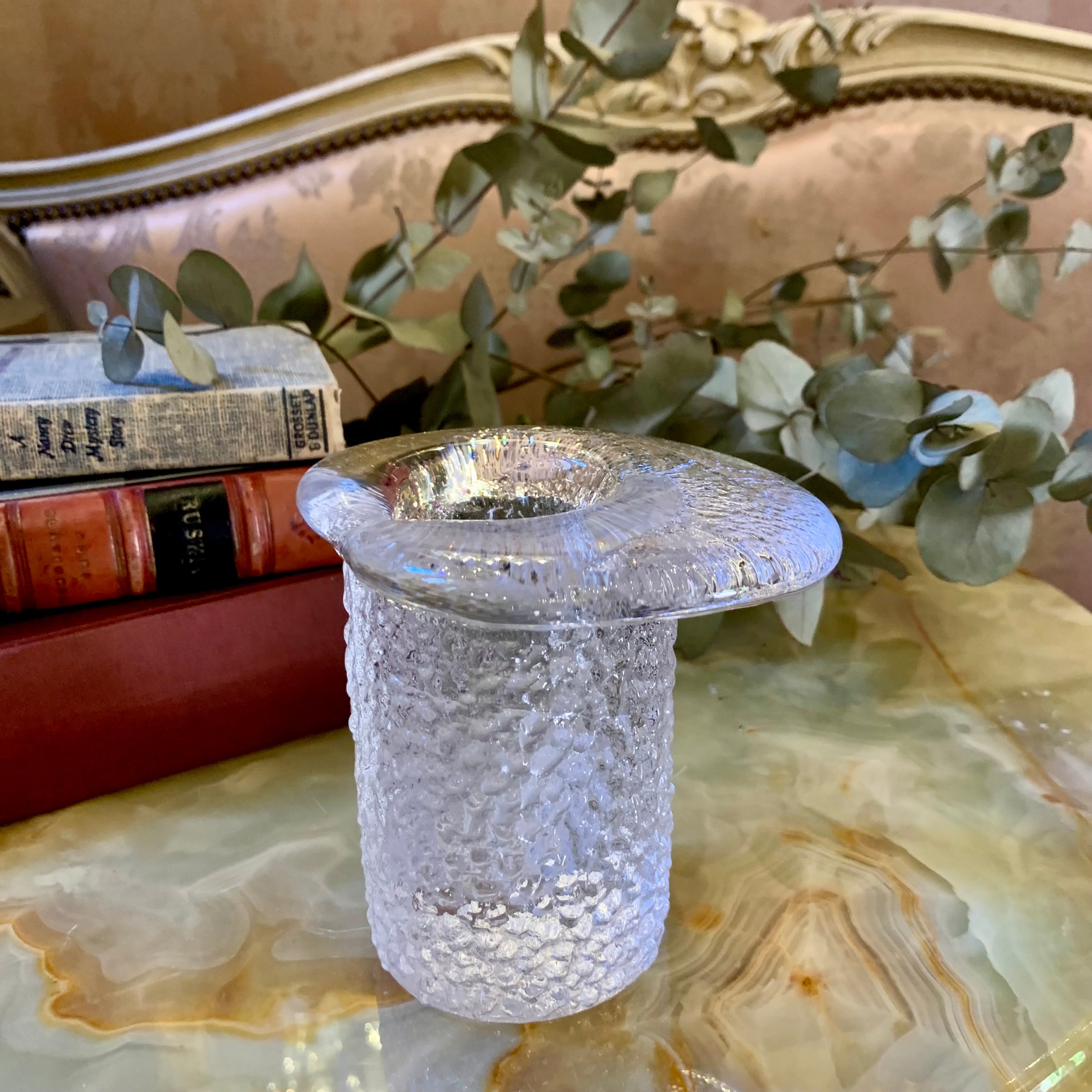 Clear Pressed Glass Holder