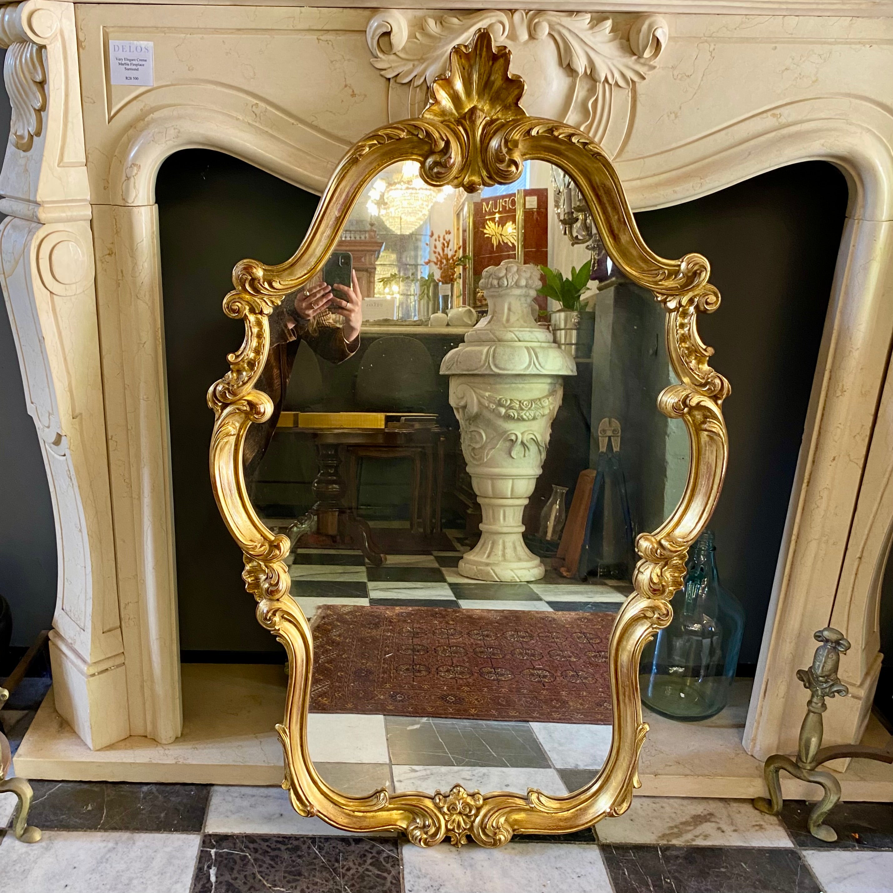 Gorgeous Antique Gilt Gold French Mirror