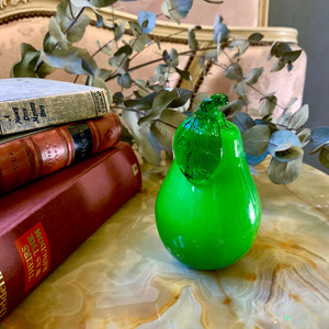 Pair of Green Apple and Pear Murano Ornament