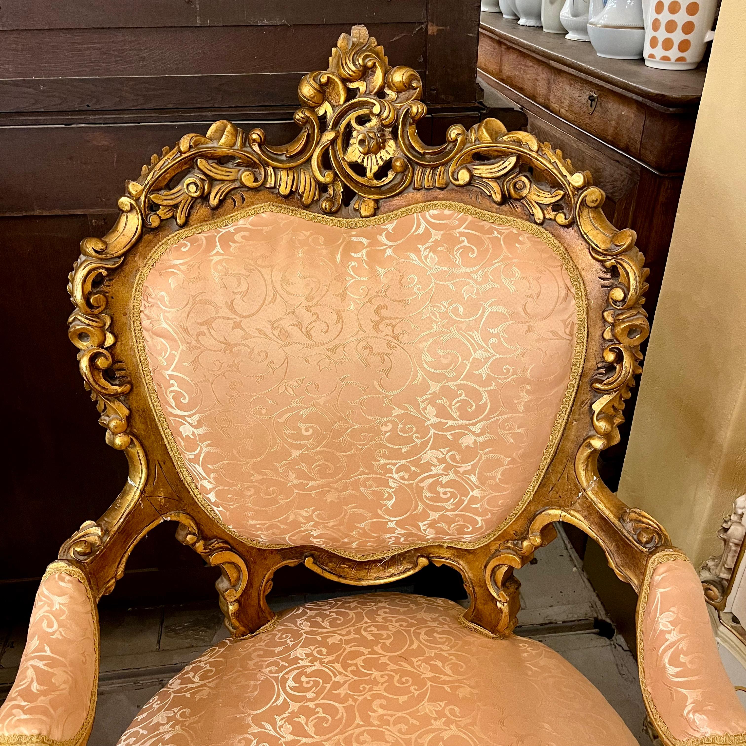Grand Louis XV Giltwood Armchairs