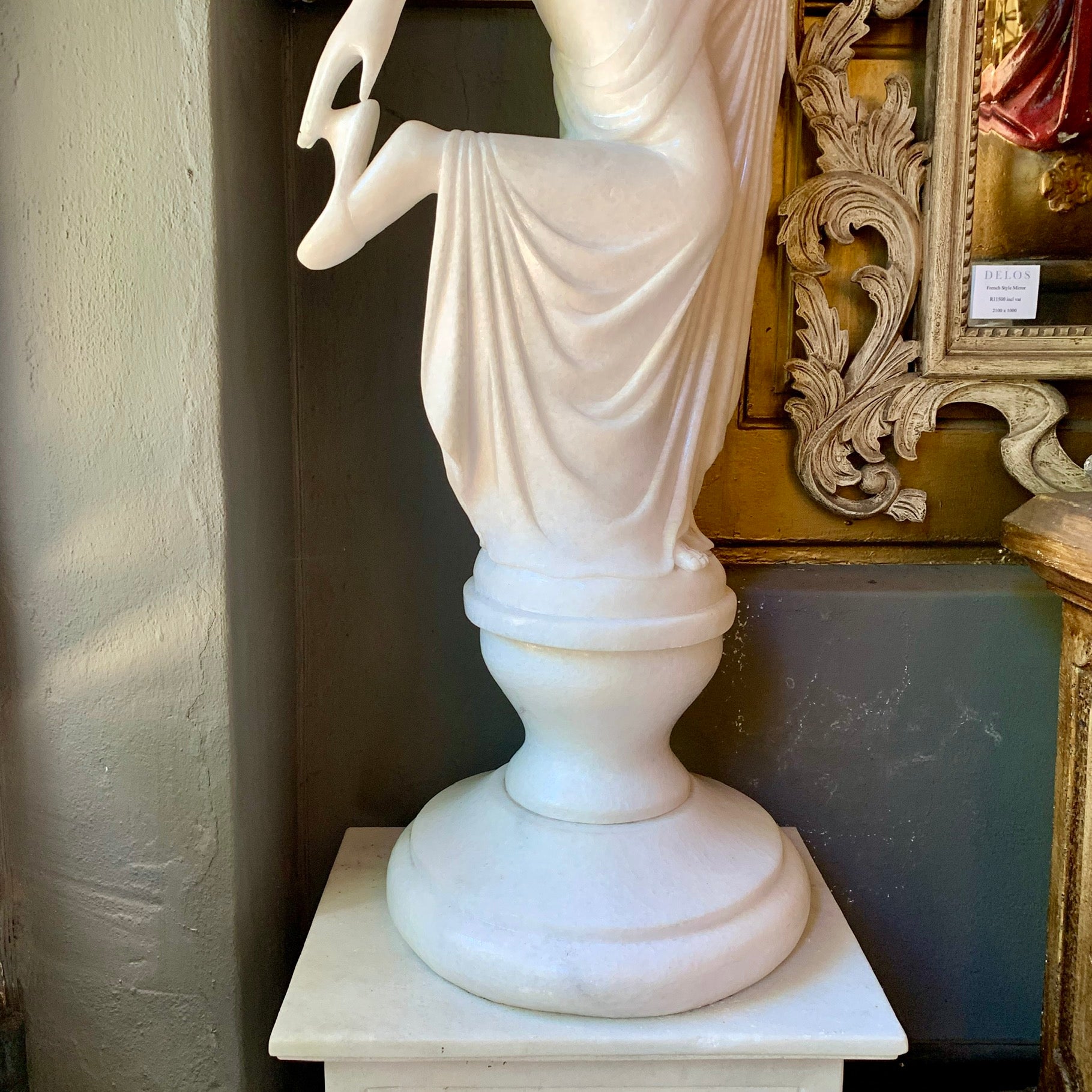 Beautiful Polished White Marble Statue