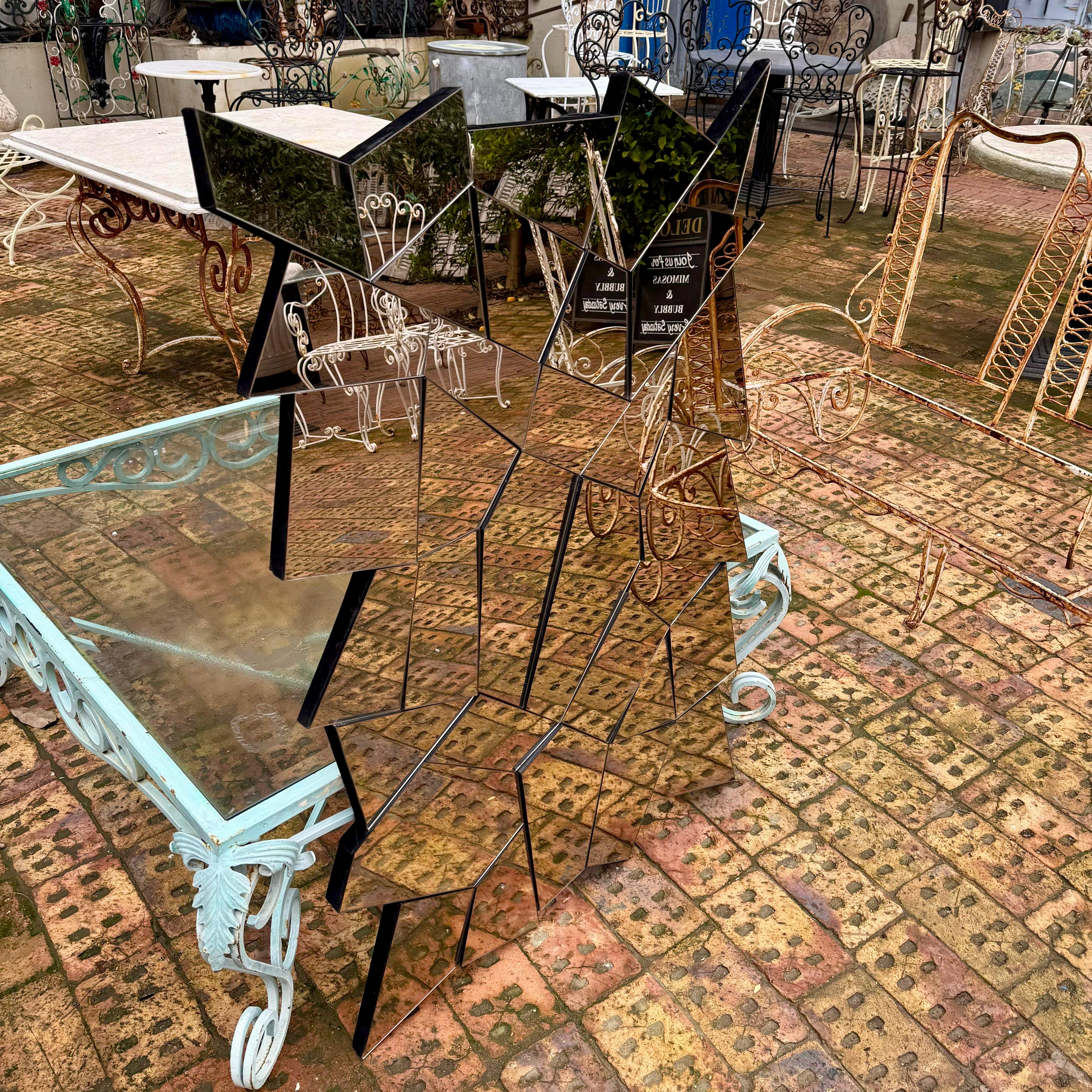 Clear Contemporary Abstract Fragmented Mirror