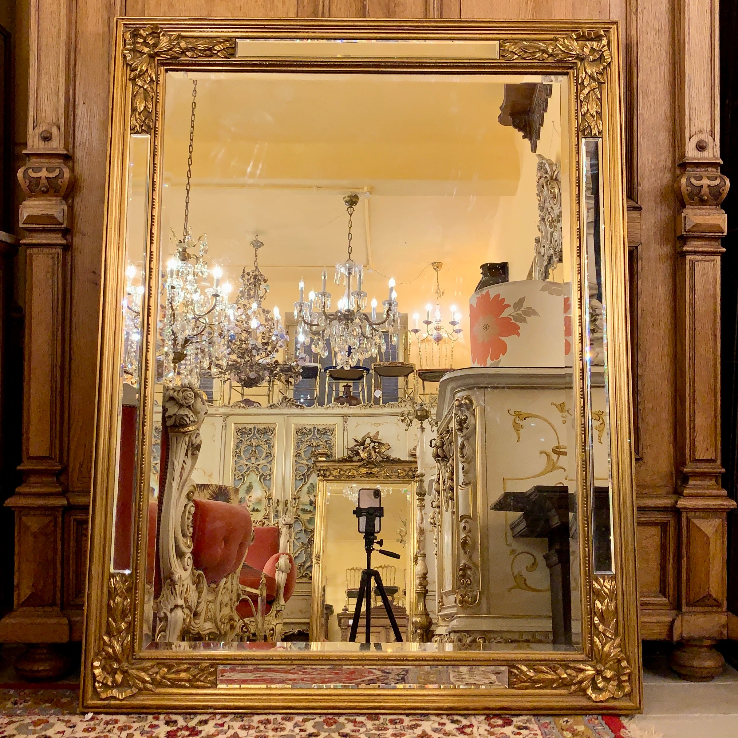 Antique French Bevelled Mirror