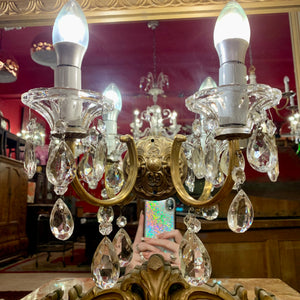 Pair of Italian Empire Era Mirrored Bedside Pedestals