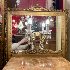 Pair of Italian Empire Era Mirrored Bedside Pedestals