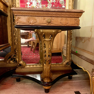 Pair of Italian Empire Era Mirrored Bedside Pedestals