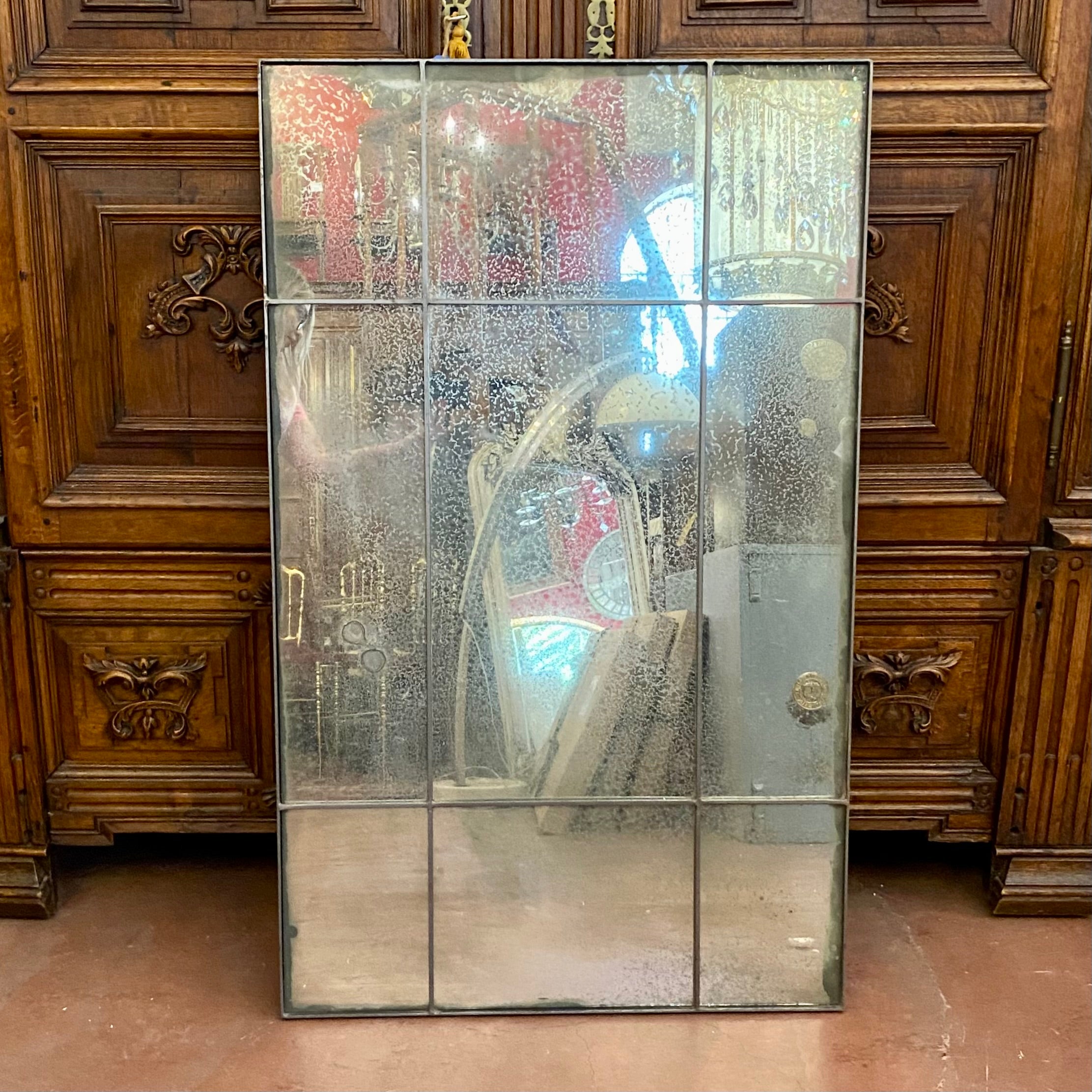 Aged Venetian Panel Mirror