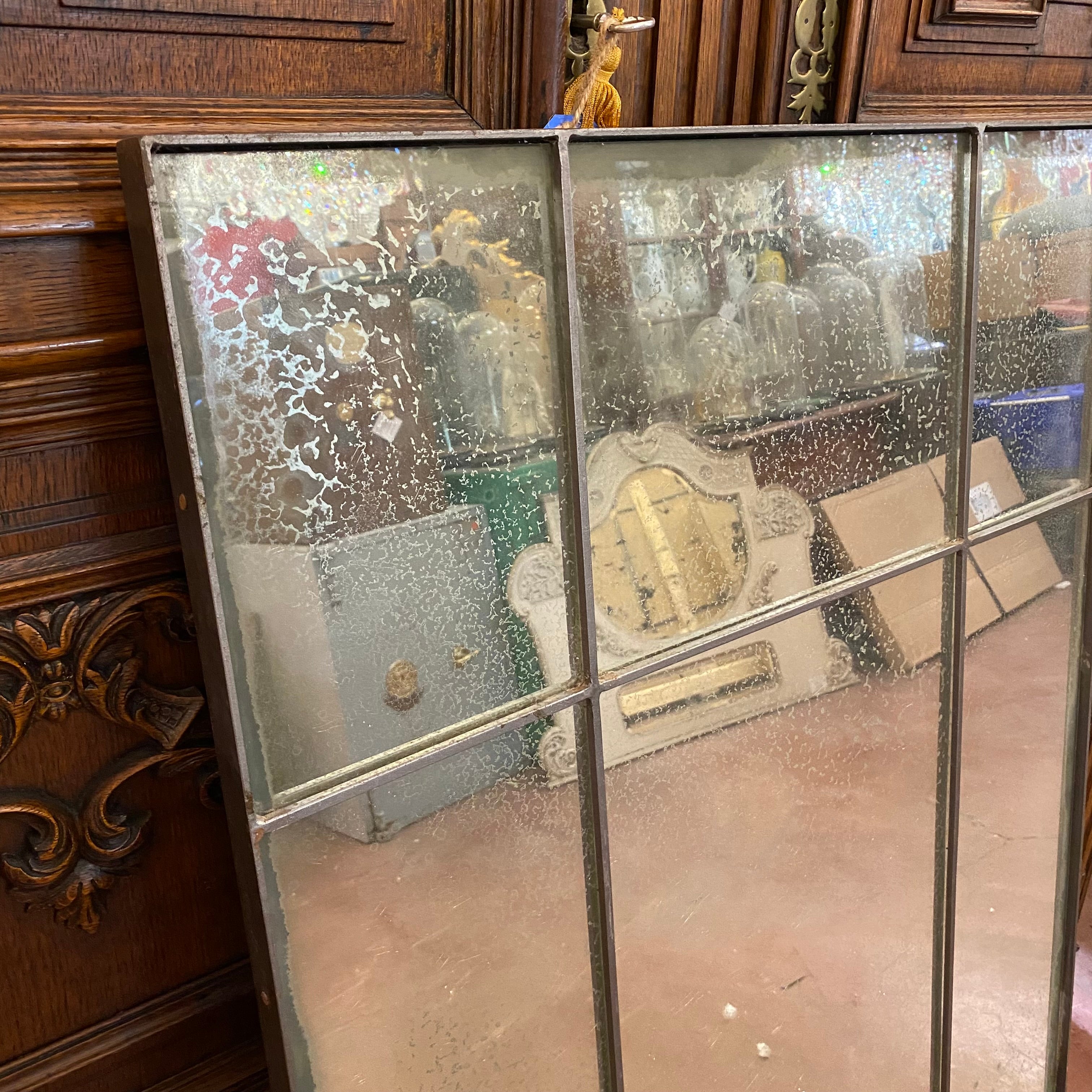 Aged Venetian Panel Mirror