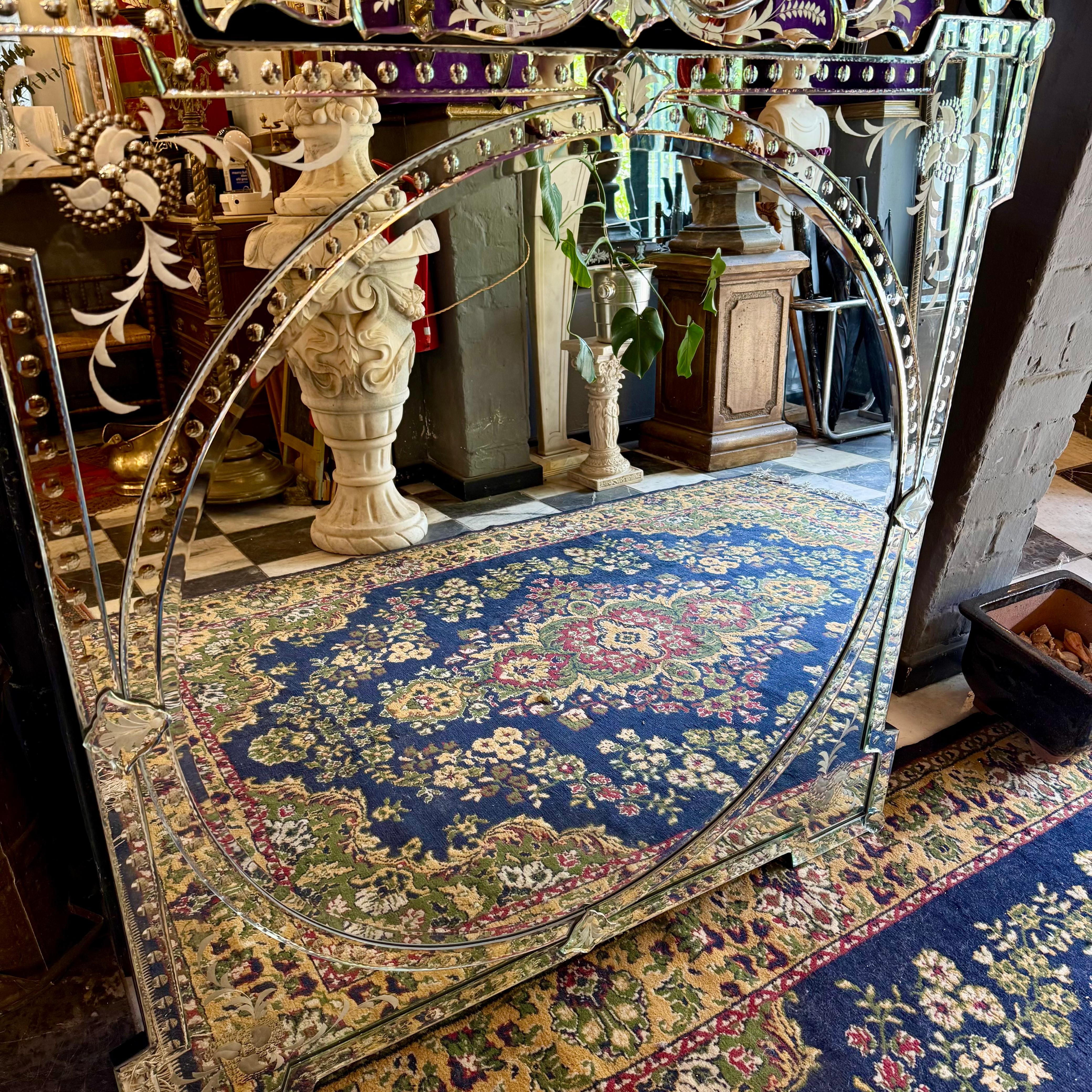 Large Venetian-Style Etched Mirror