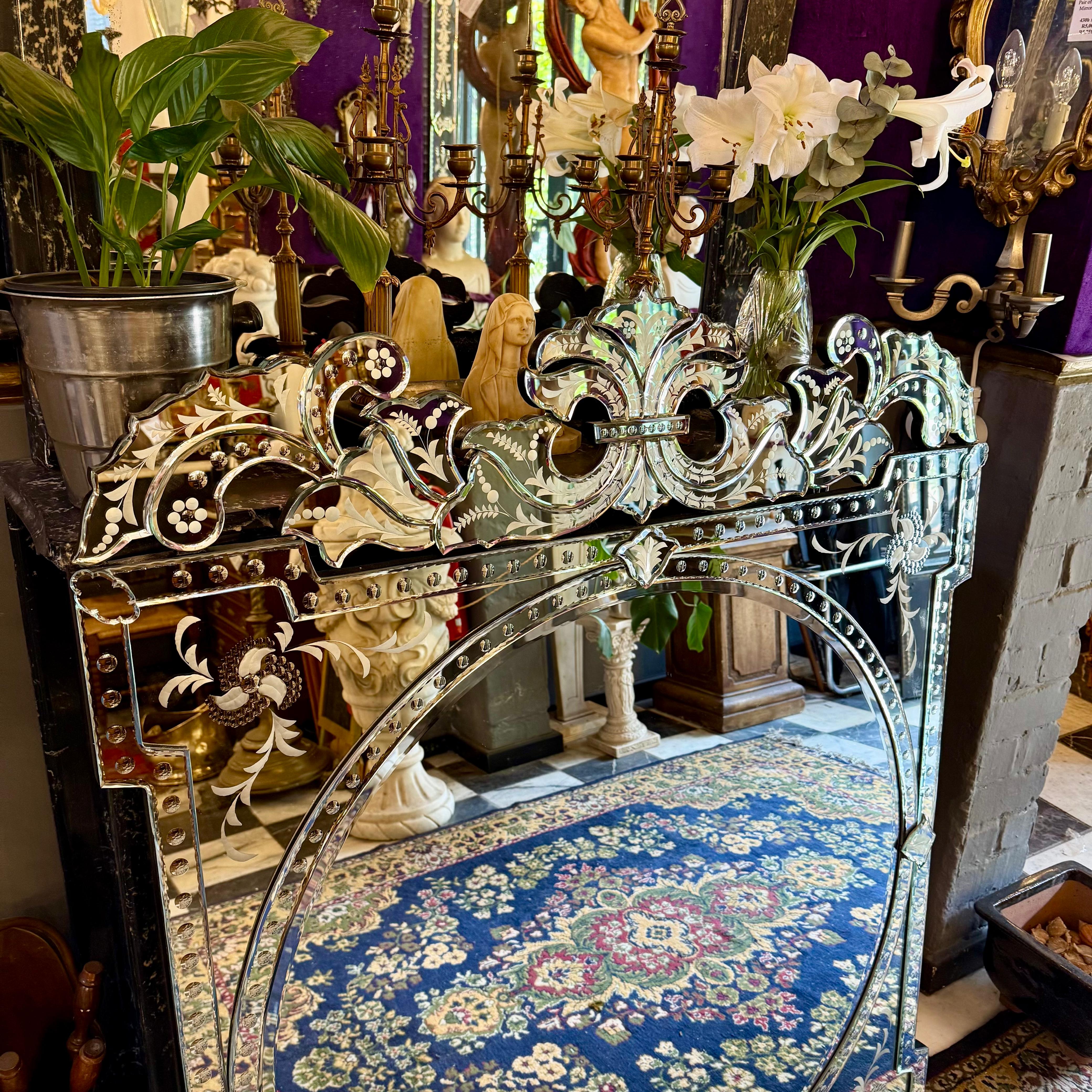 Large Venetian-Style Etched Mirror