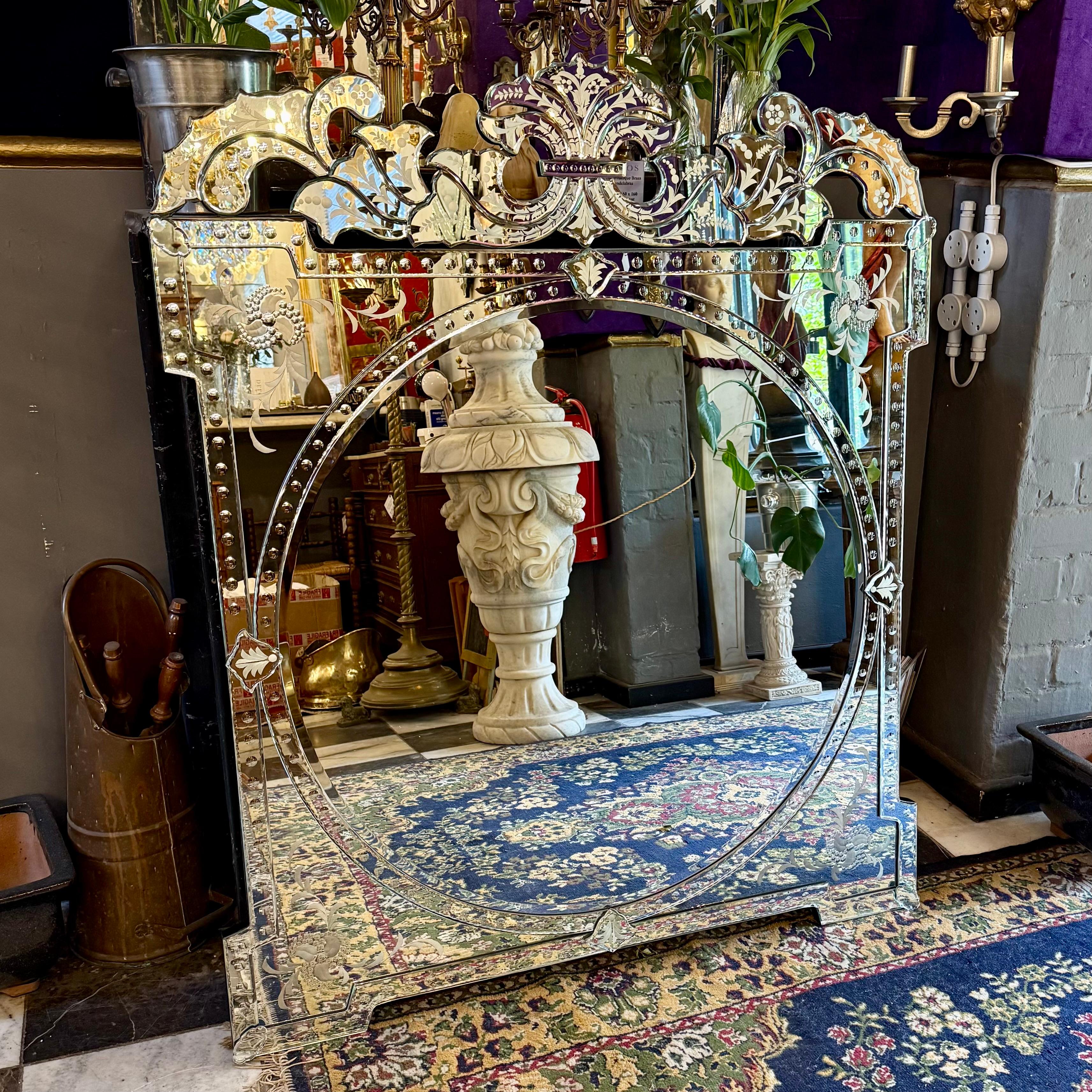 Large Venetian-Style Etched Mirror