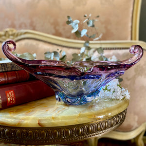 Charming Berry and Blue Murano Bowl