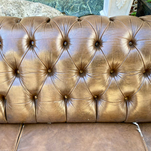 Soft Brown Three Seater Chesterfield