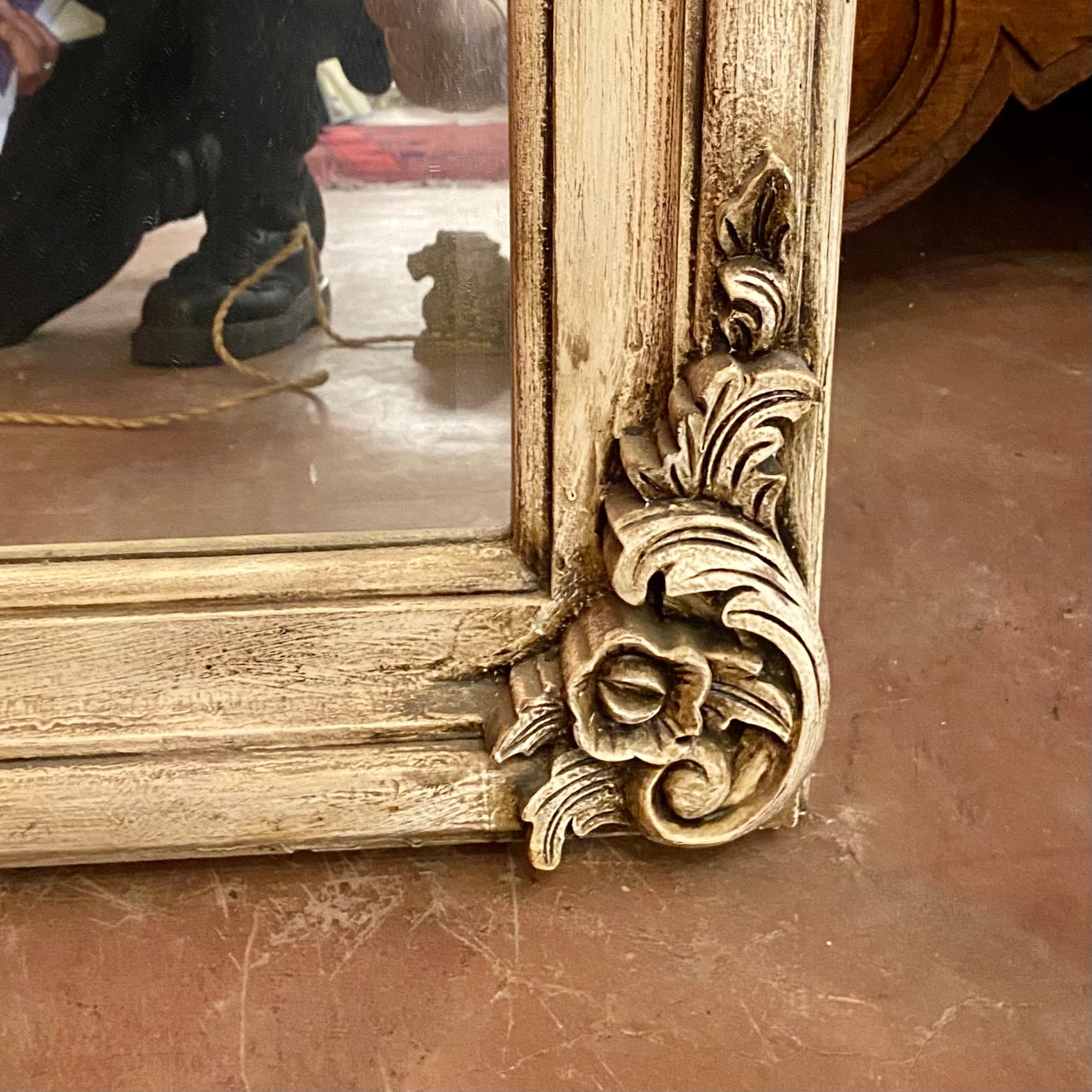 Beautiful Antique French Mirror in Ivory - SOLD