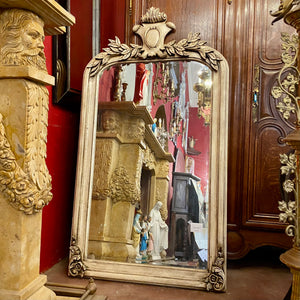 Beautiful Antique French Mirror in Ivory