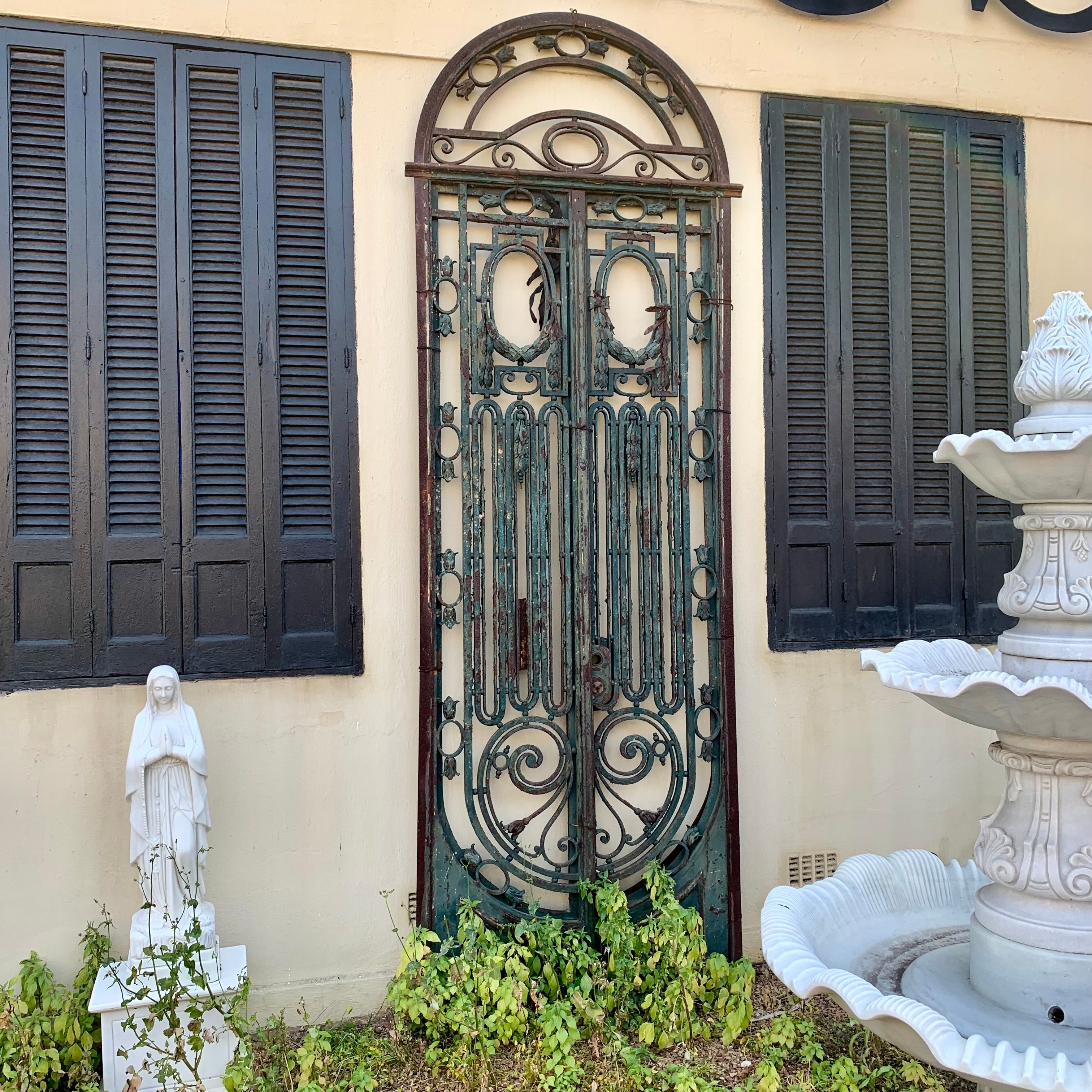 Art Nouveau Arched Forged Steel Gate