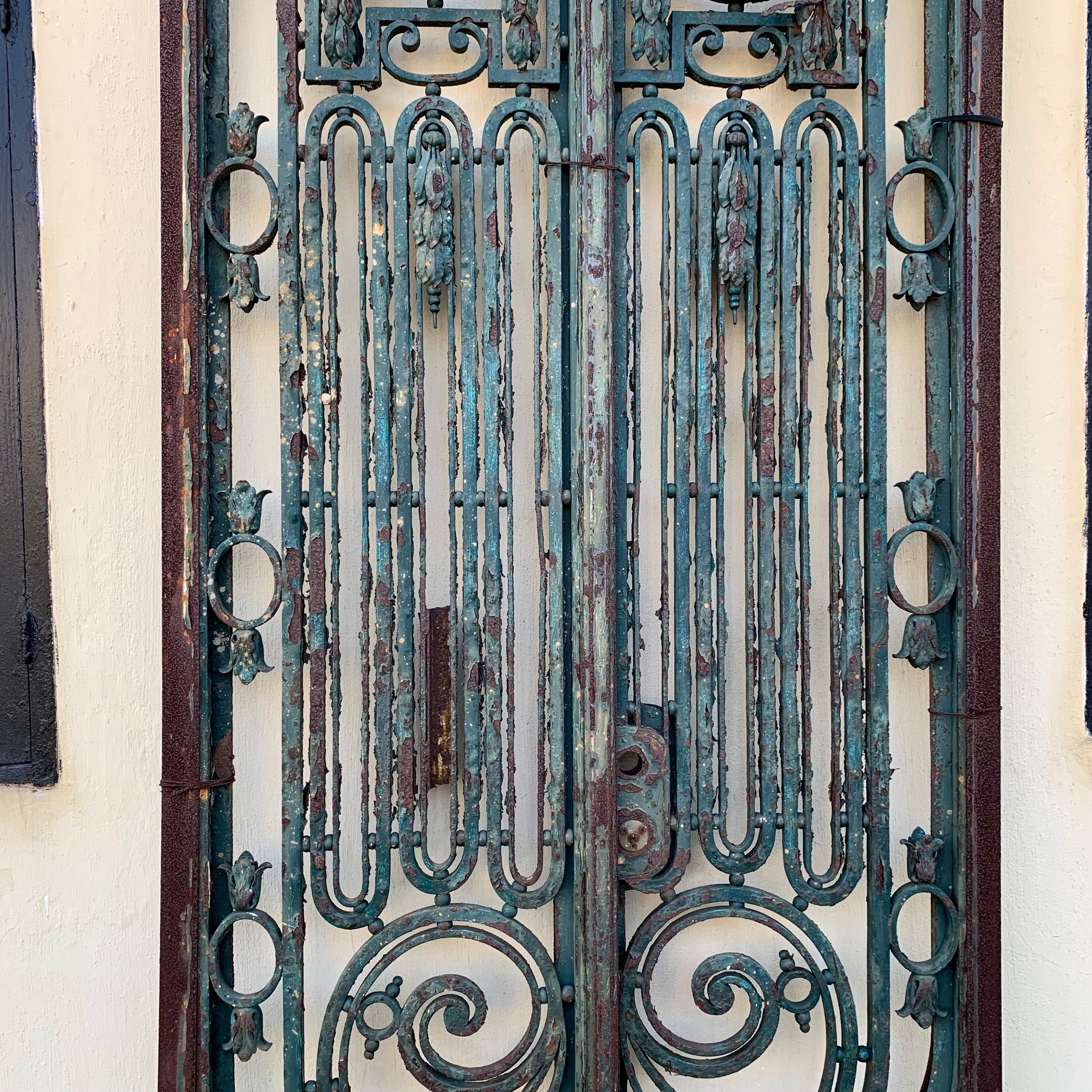 Art Nouveau Arched Forged Steel Gate