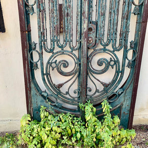 Art Nouveau Arched Forged Steel Gate