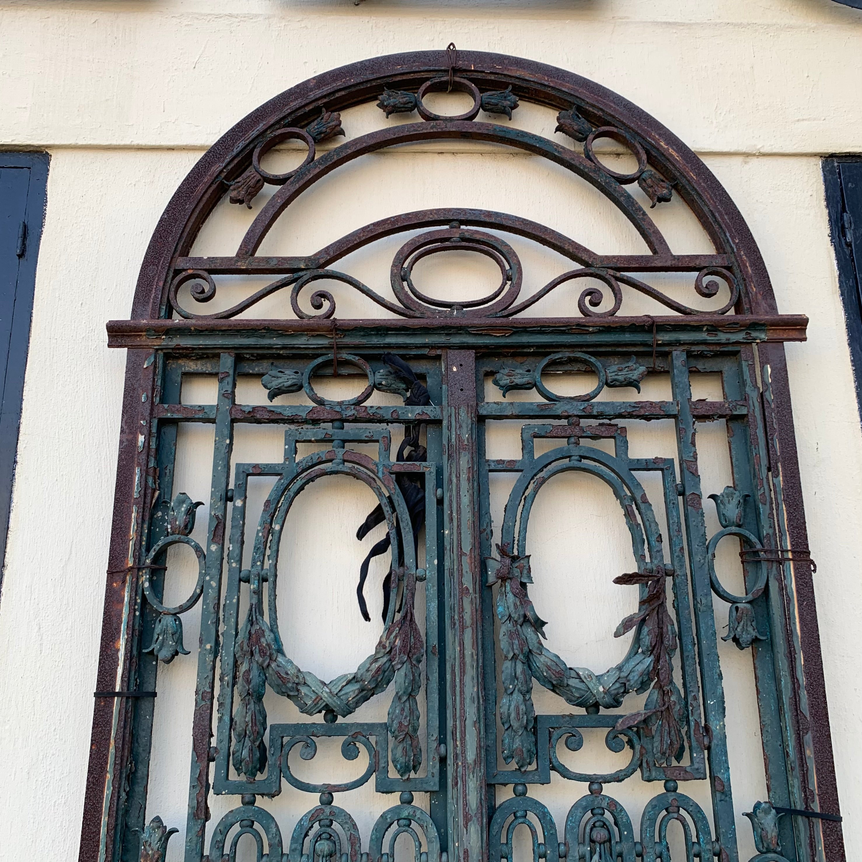 Art Nouveau Arched Forged Steel Gate