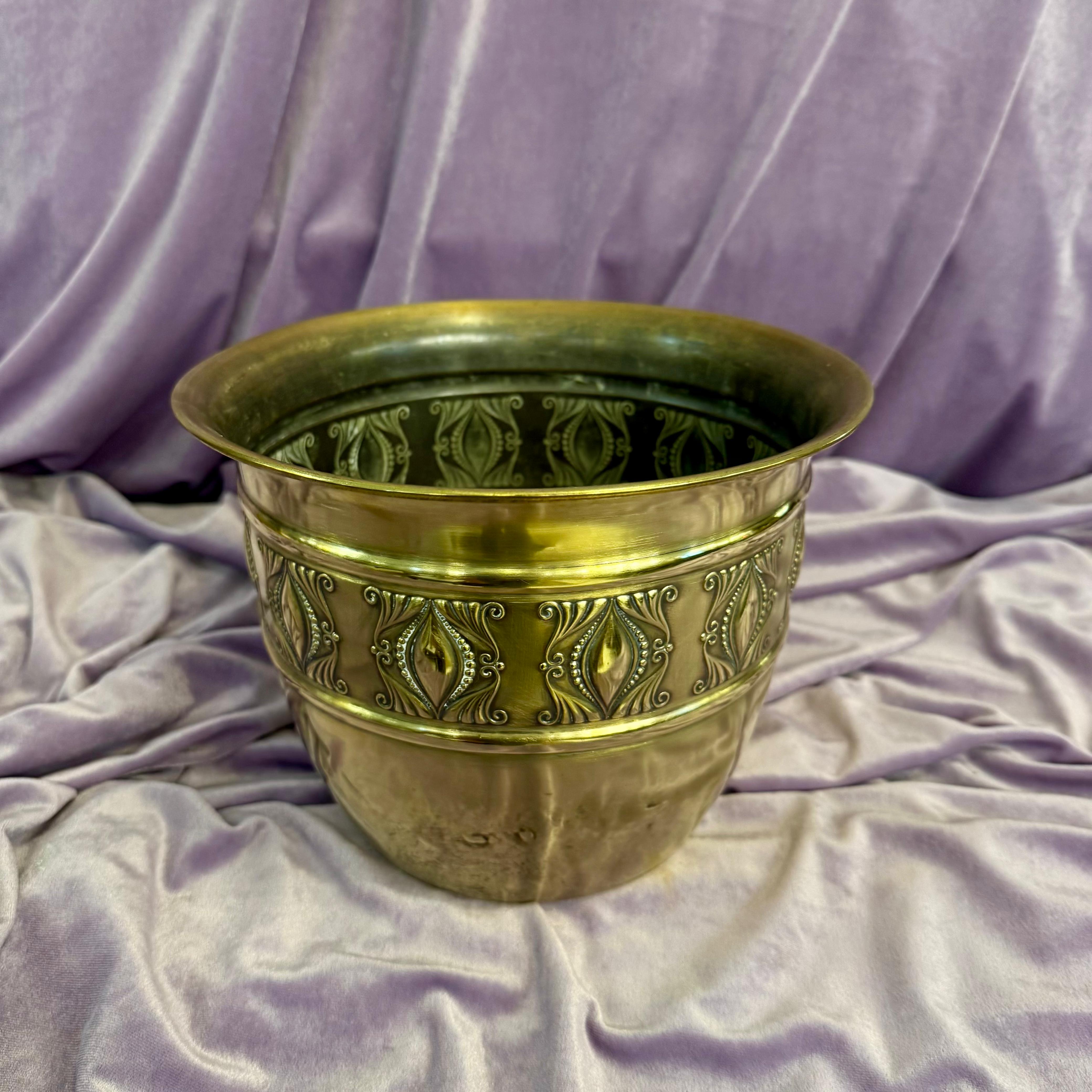 Antique Polished Brass Pot - SOLD