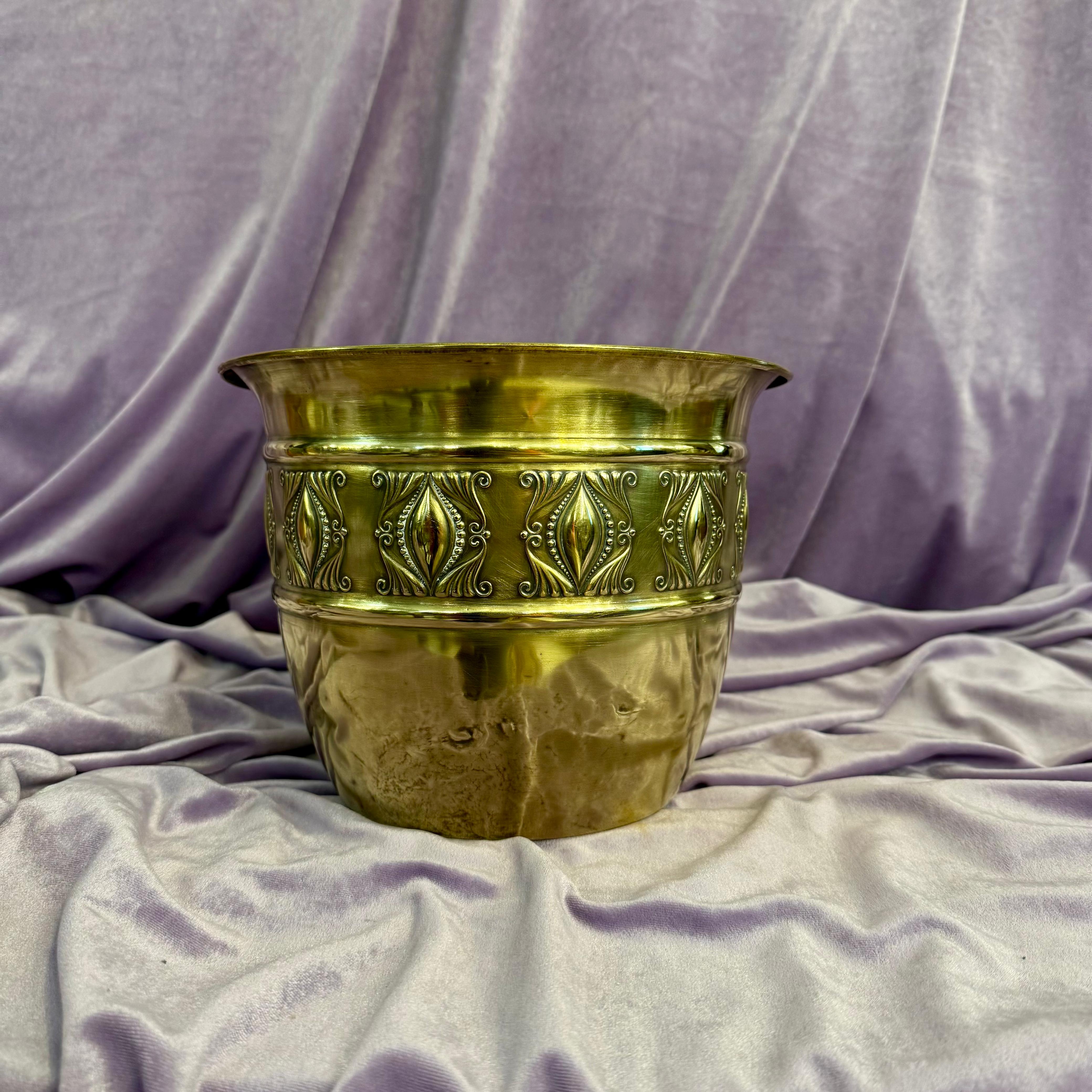 Antique Polished Brass Pot - SOLD