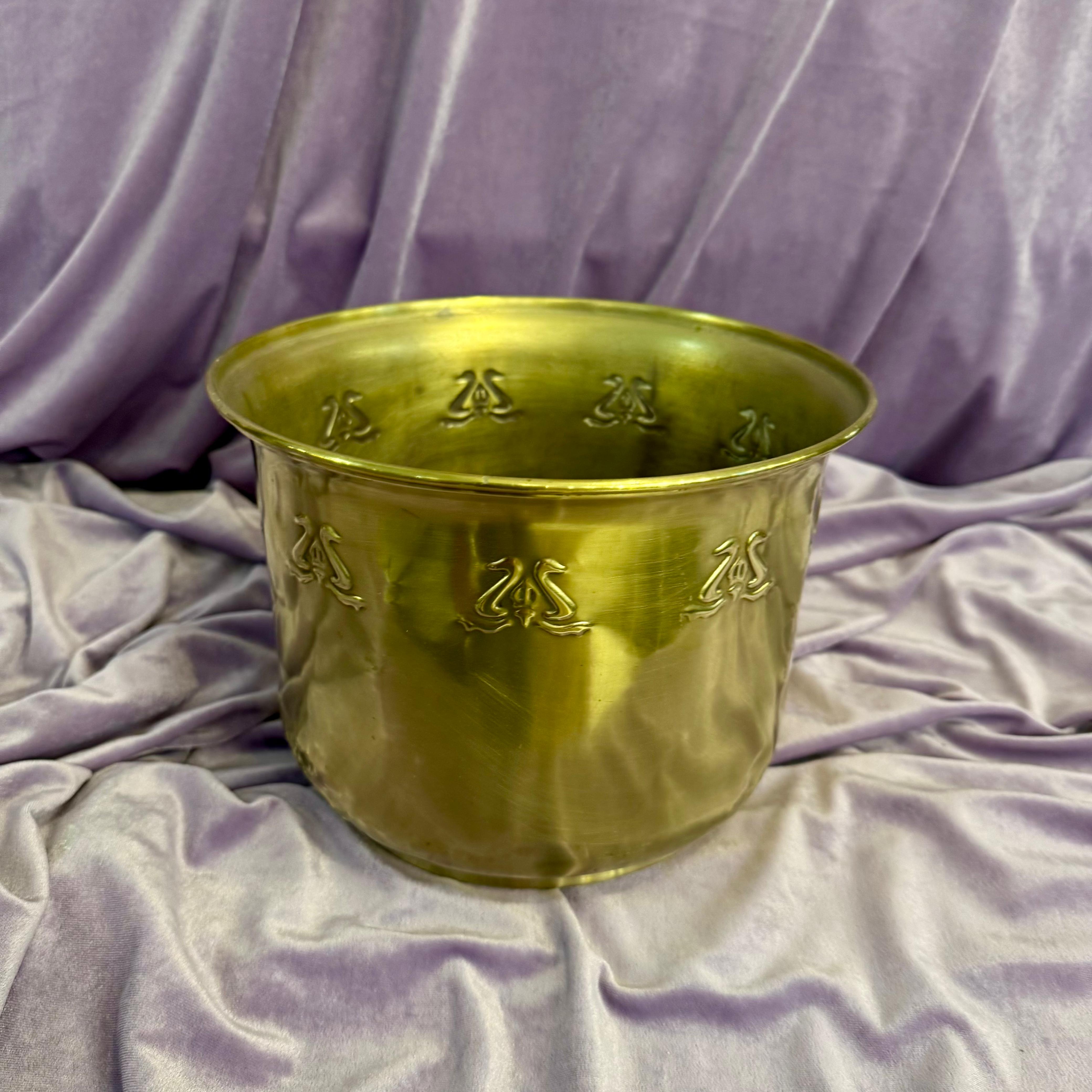 Antique Polished Brass Pot - SOLD