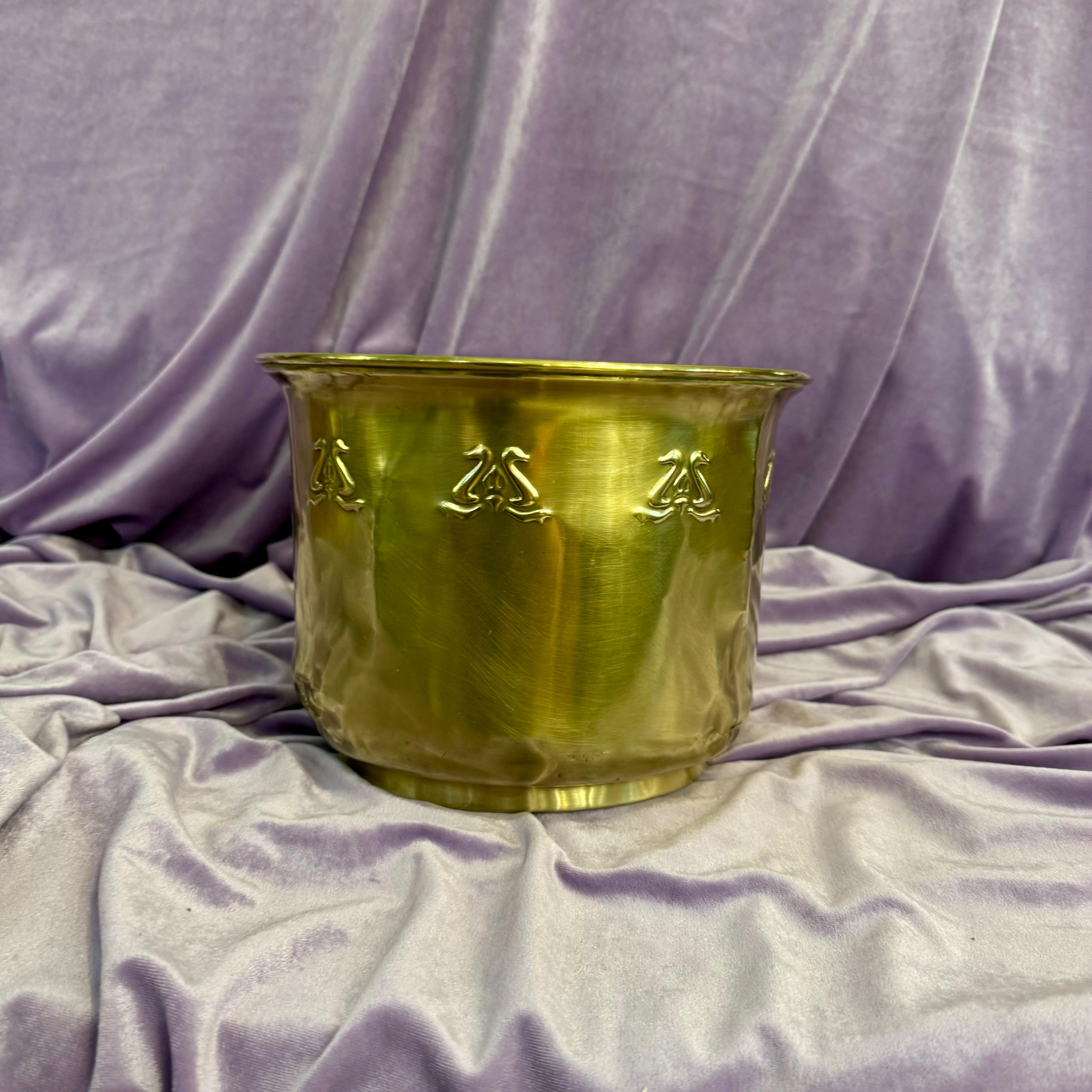 Antique Polished Brass Pot - SOLD