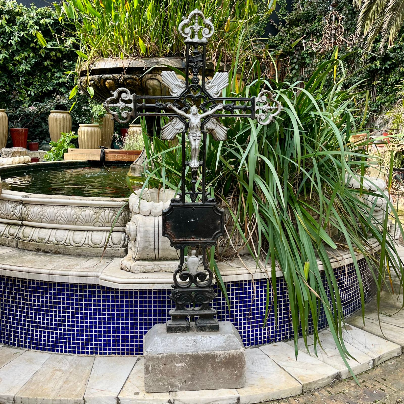 Antique Cast Iron Crucifix, 19th Century