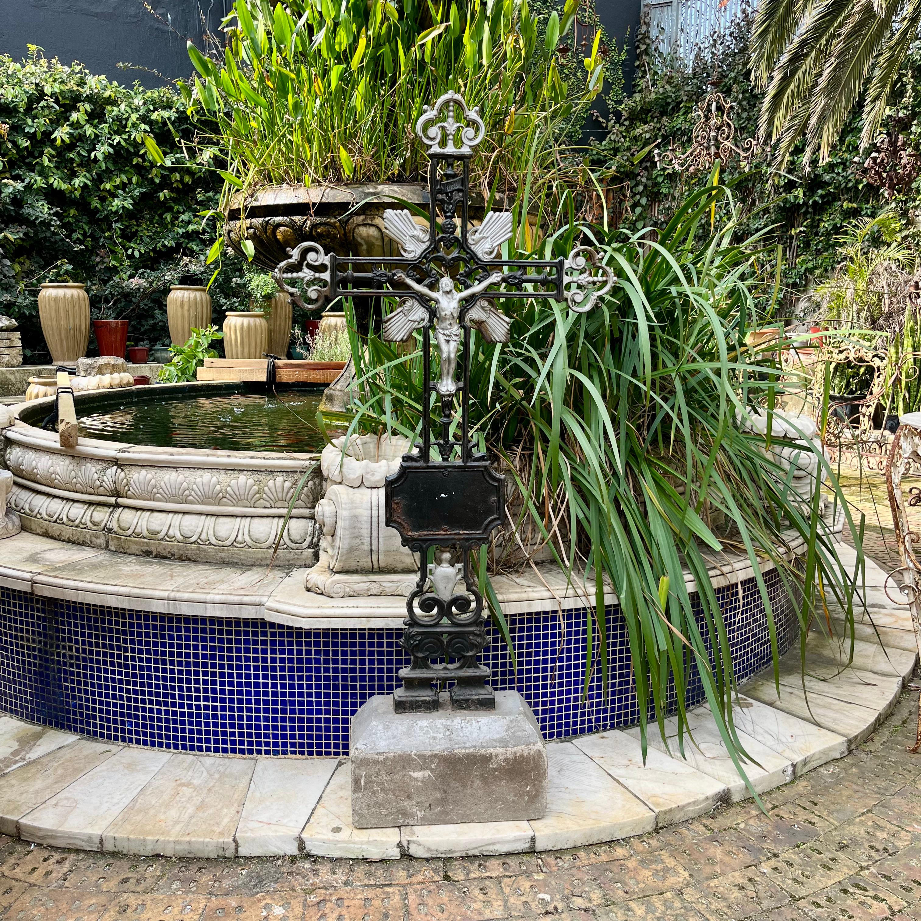 Antique Cast Iron Crucifix, 19th Century