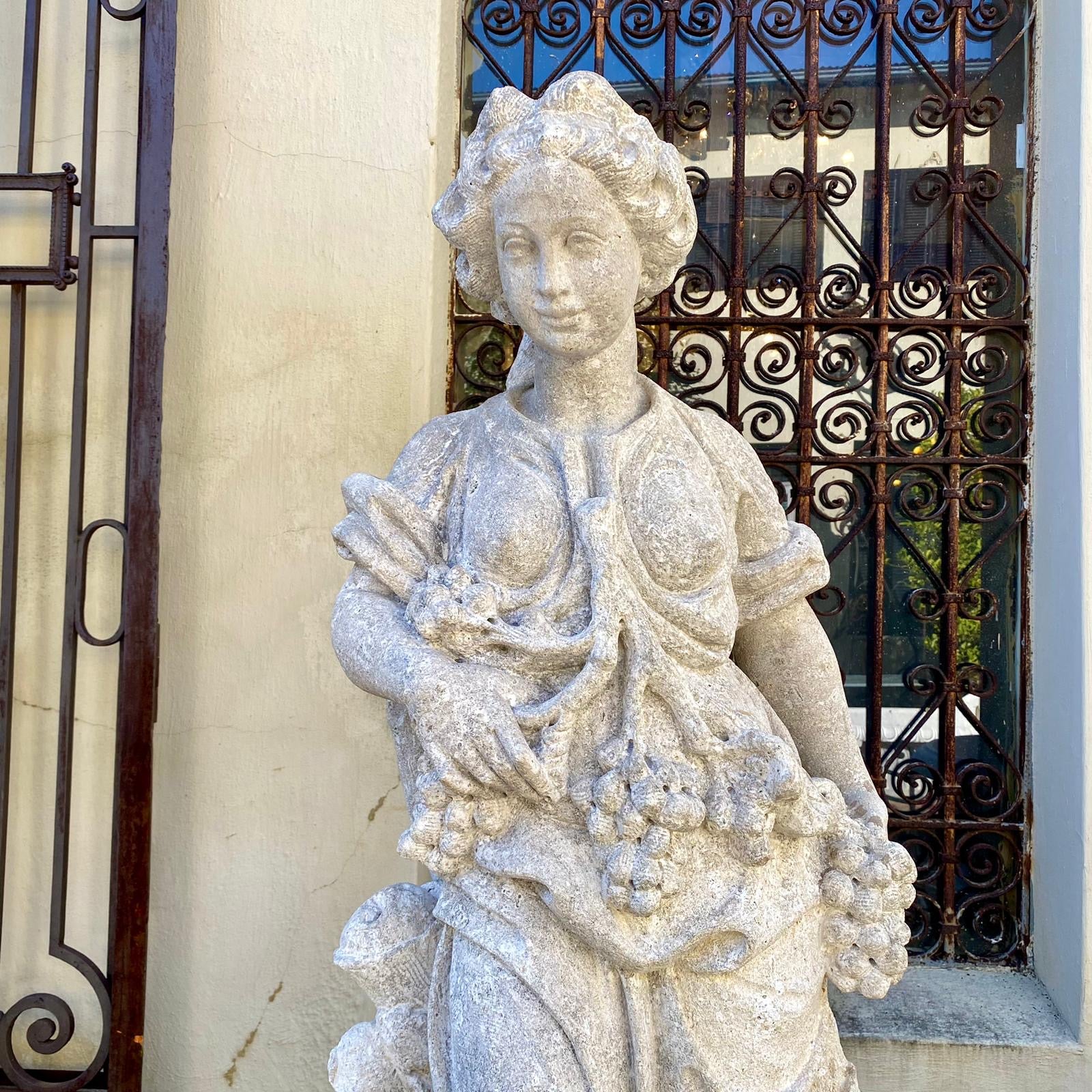 Beautiful Lime Stone Statue of a Grecian Woman