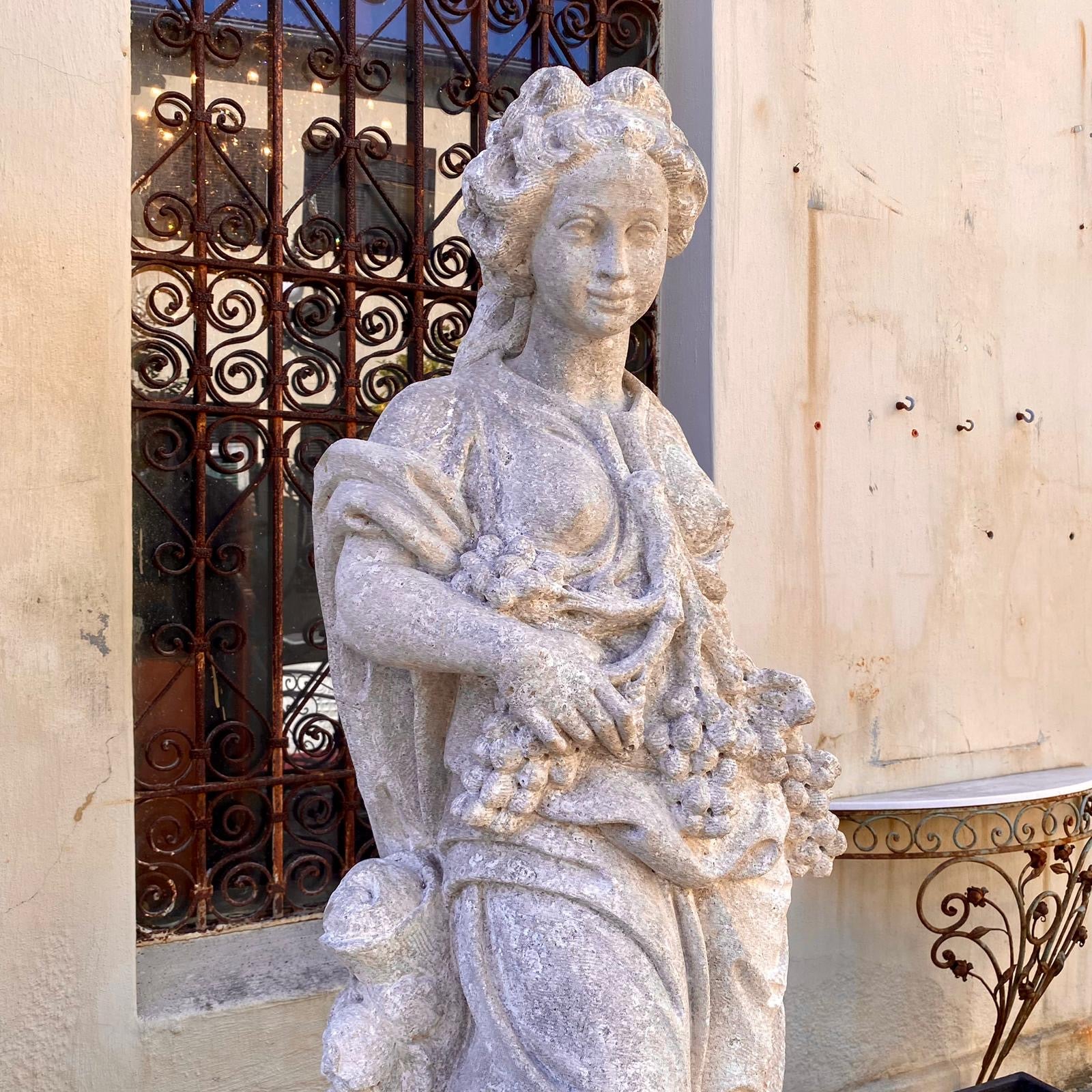 Beautiful Lime Stone Statue of a Grecian Woman