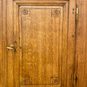Antique Entrance Hall Oak Cabinet