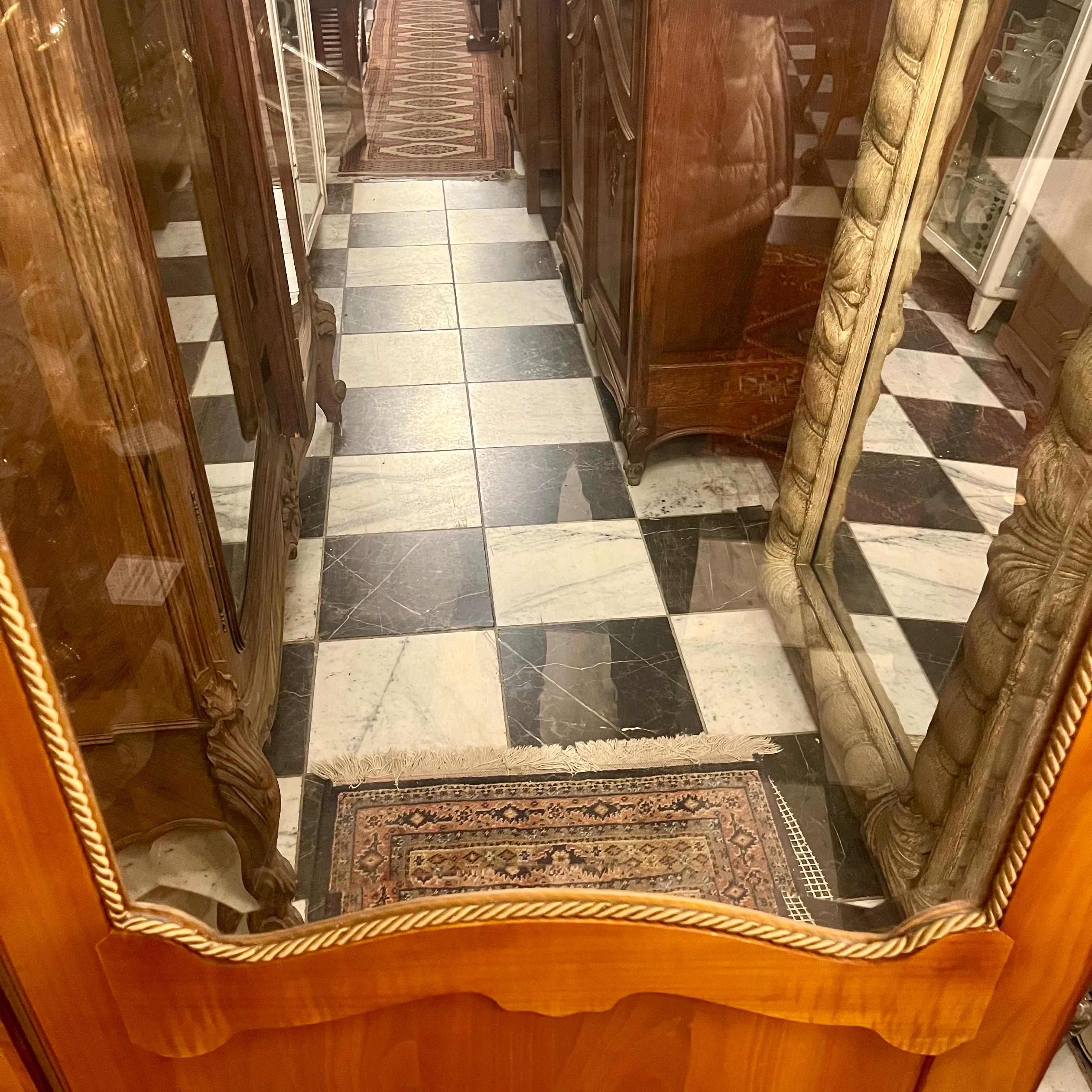 Beautiful Antique Walnut Display Cabinet