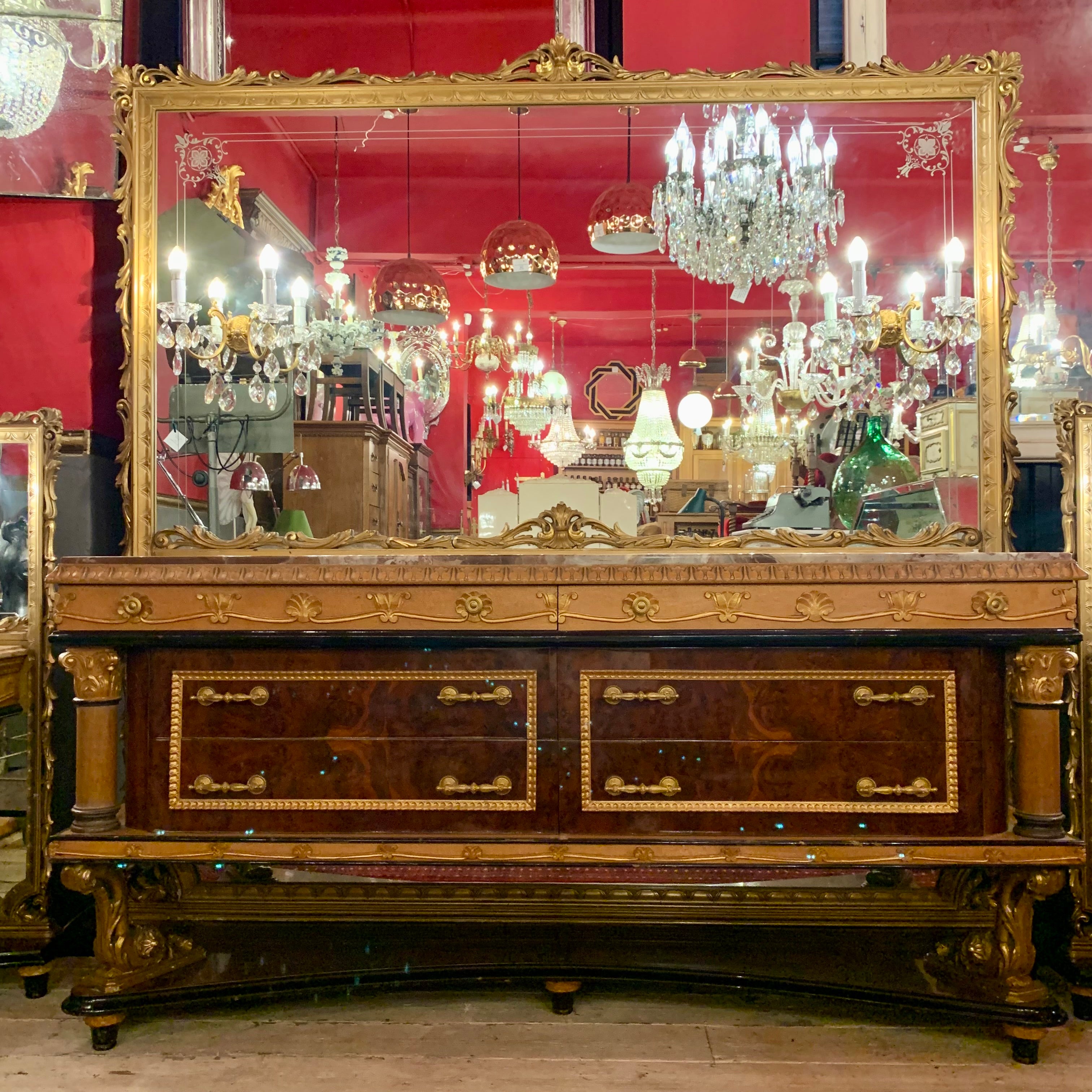 Unique Italian Empire Style Cabinet & Mirror