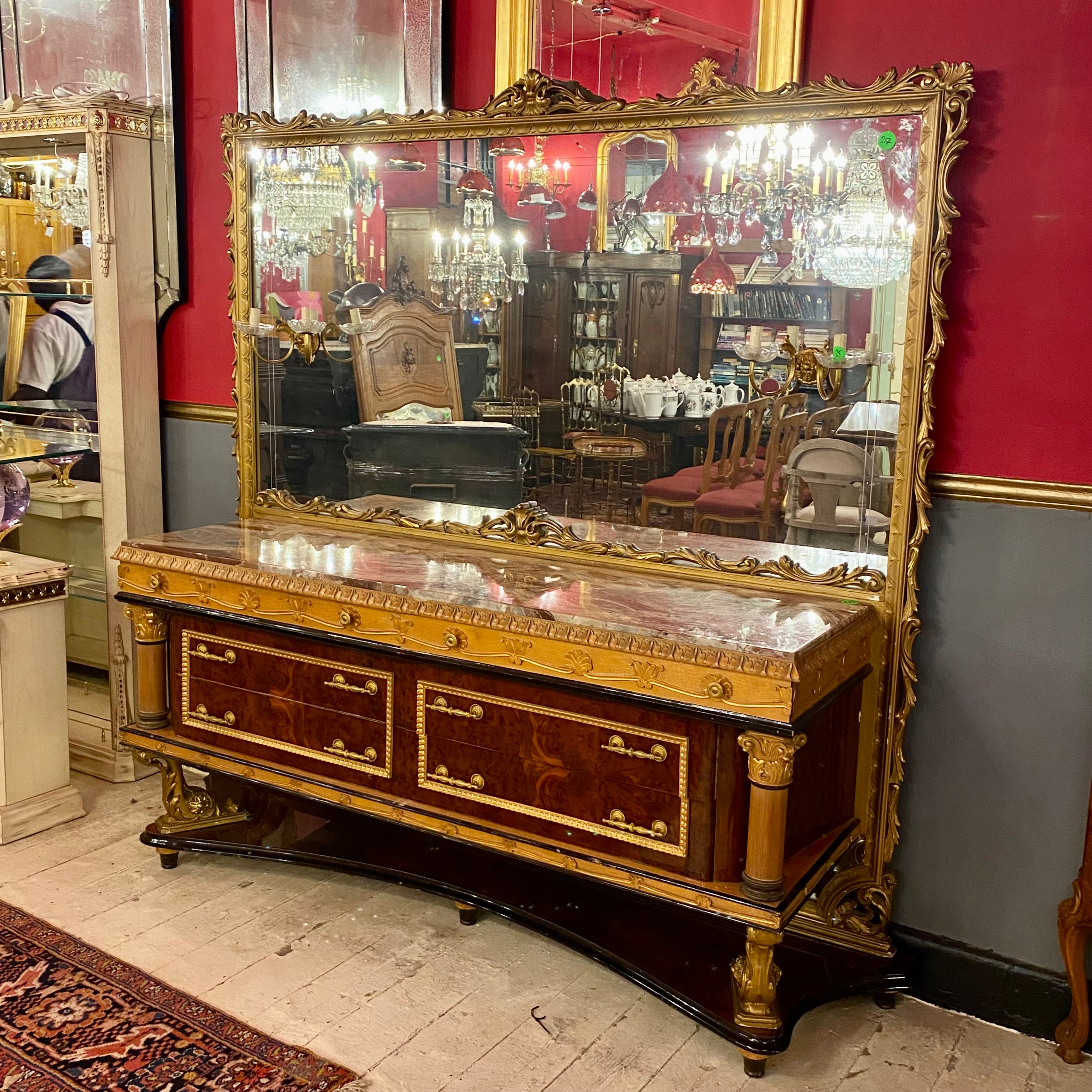 Unique French Empire Style Cabinet & Mirror