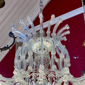 Extremely Rare Antique Maria Theresa Chandelier with Murano Flowers