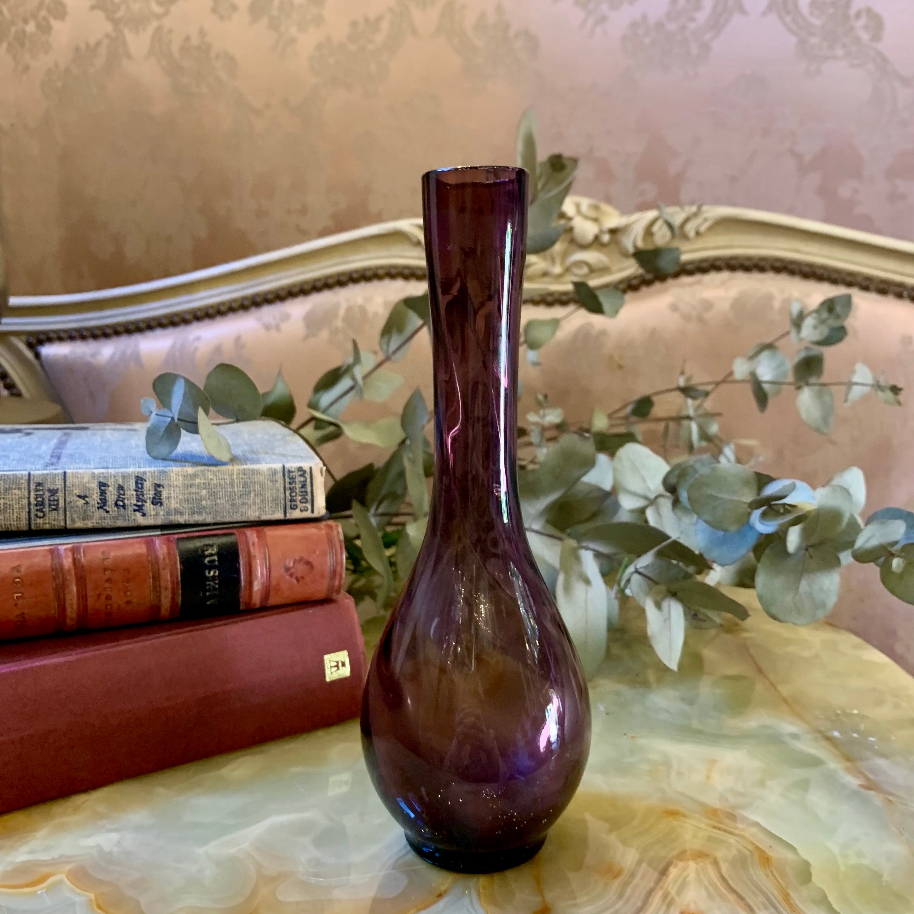 Gorgeous Twisted Purple Murano Vase - SOLD