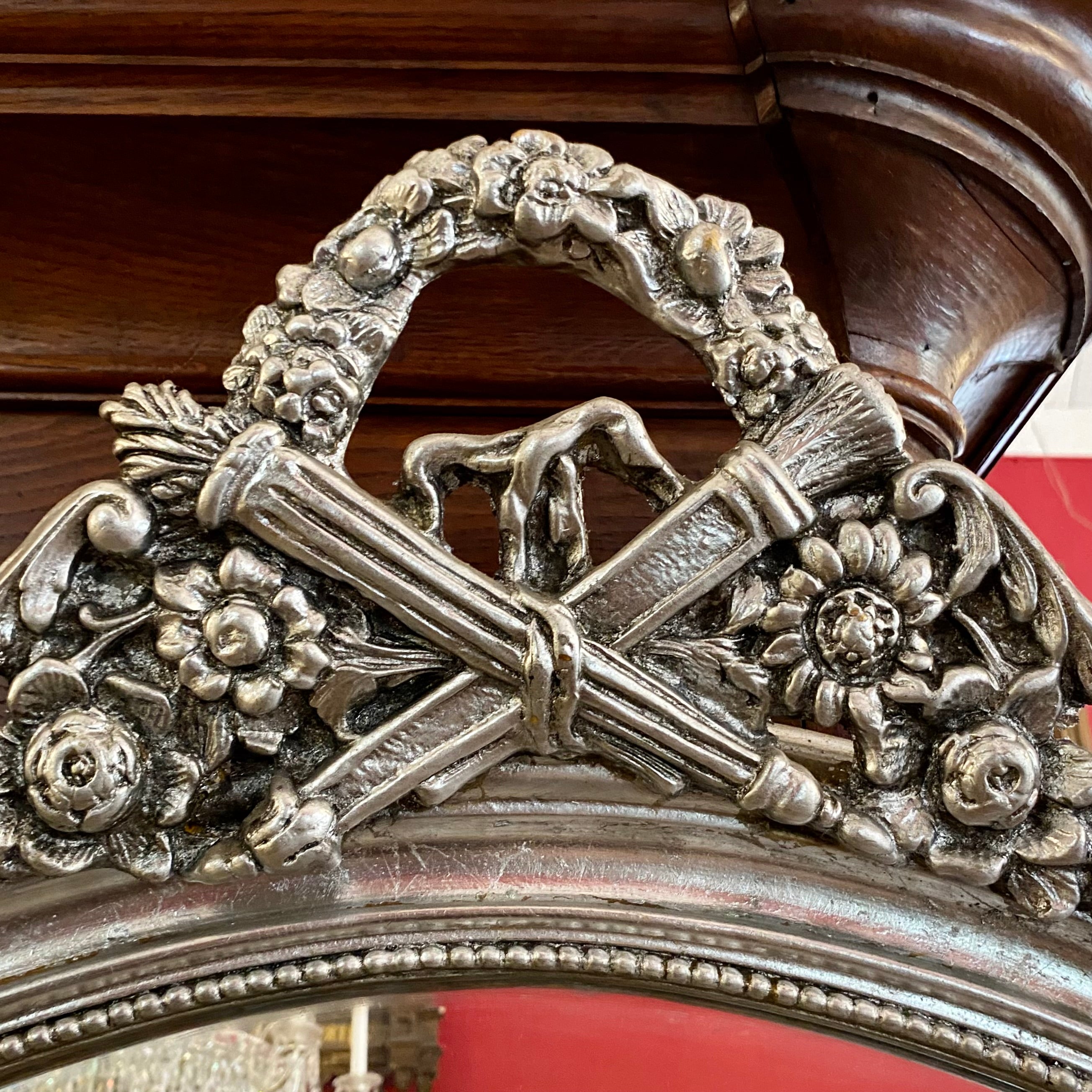 French Style Mirror with Detailed Carvings
