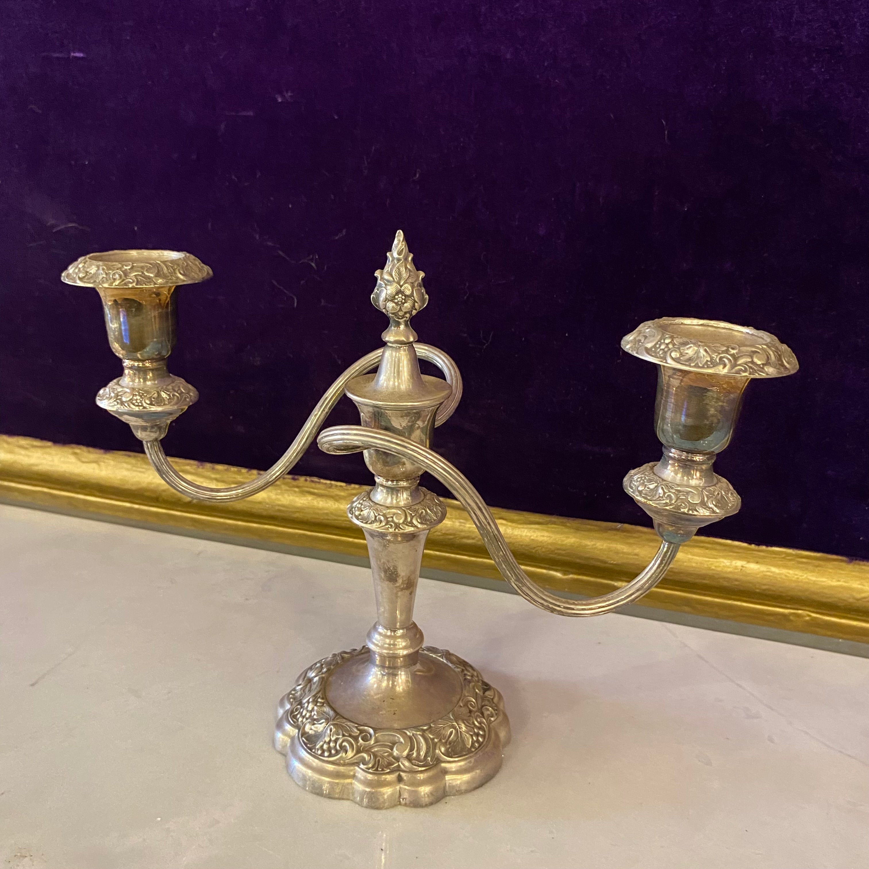 An Antique Silver Plated Candelabra